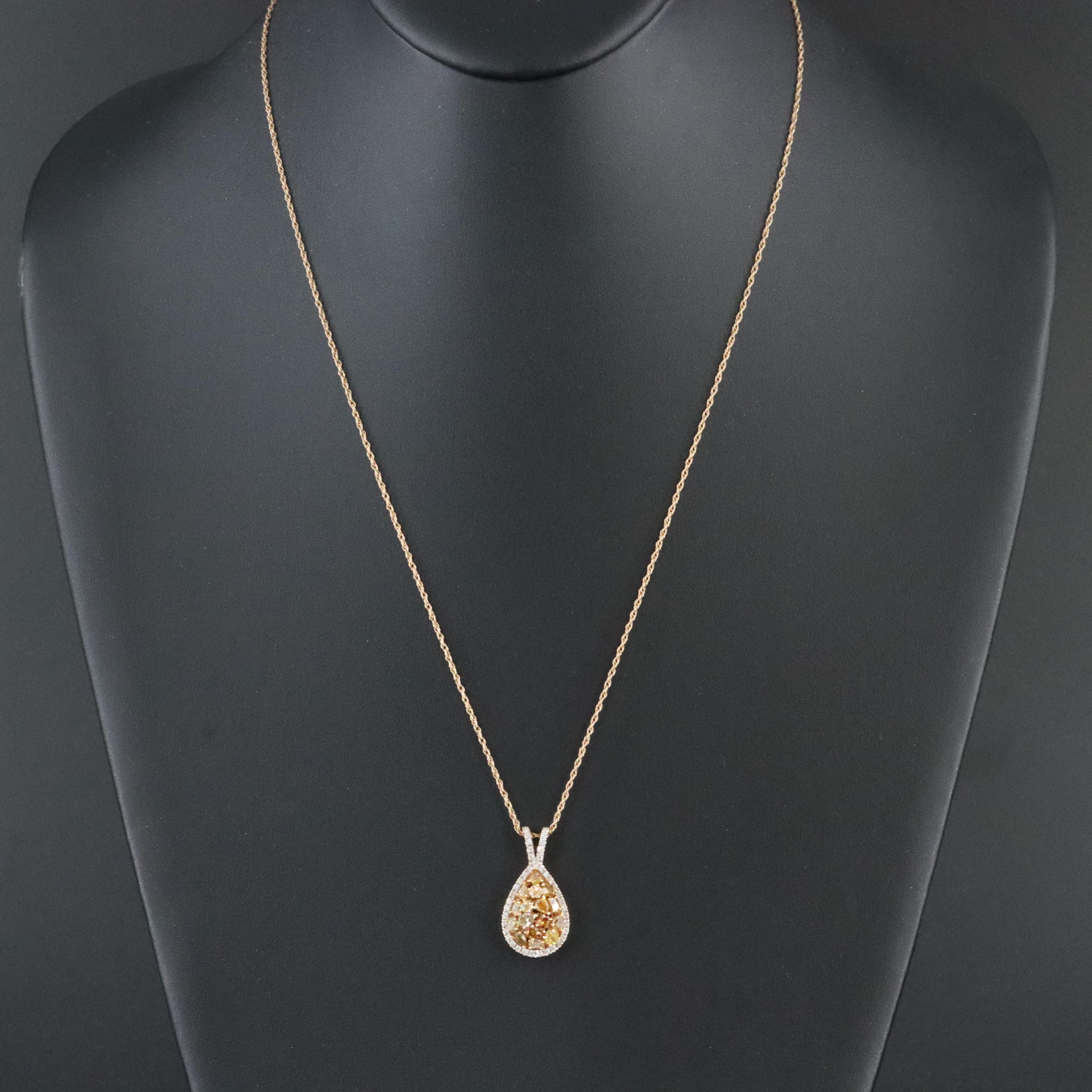 Kallati 14K Fancy Yellow Diamond Pendant Necklace