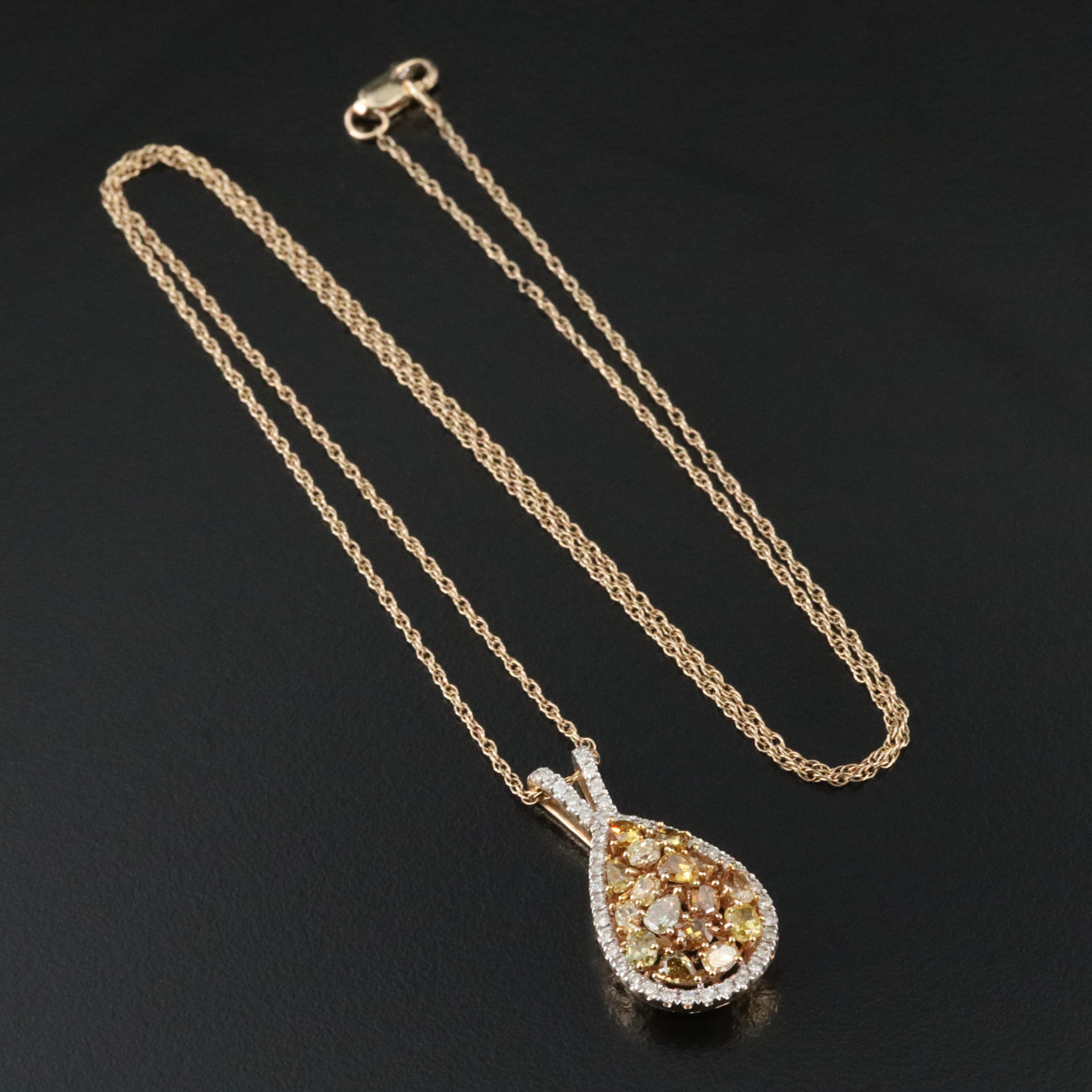 Kallati 14K Fancy Yellow Diamond Pendant Necklace