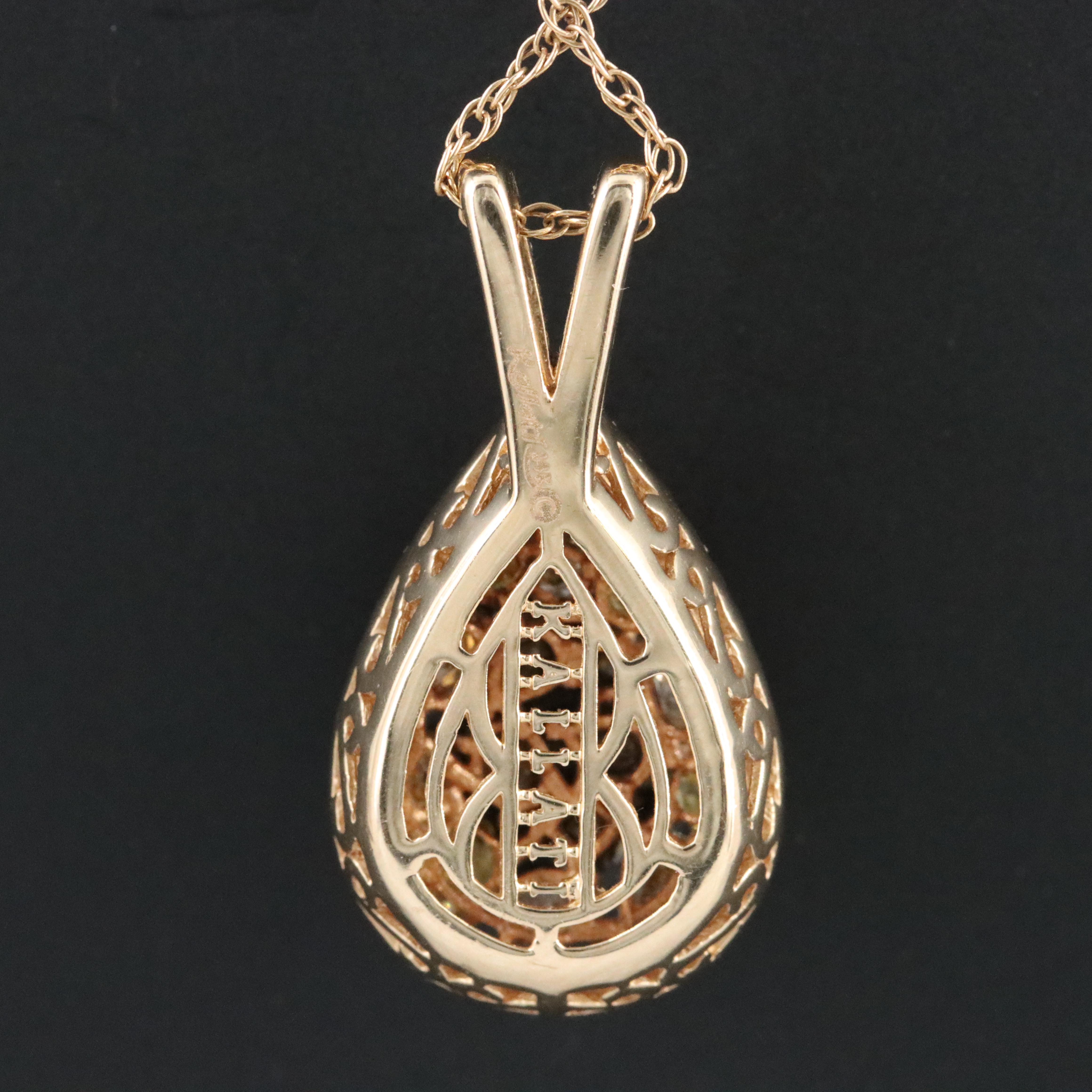 Kallati 14K Fancy Yellow Diamond Pendant Necklace