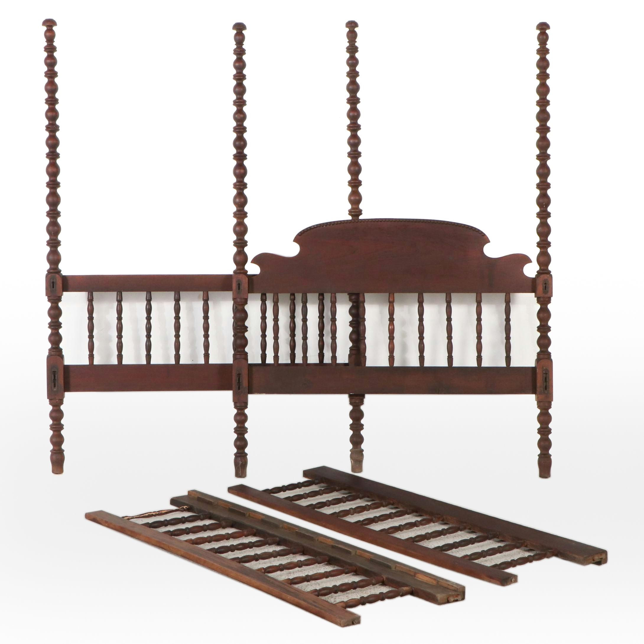 Federal Style Bobbin-Turned Four-Poster Rope Bed, Late 19th/Early 20th Century