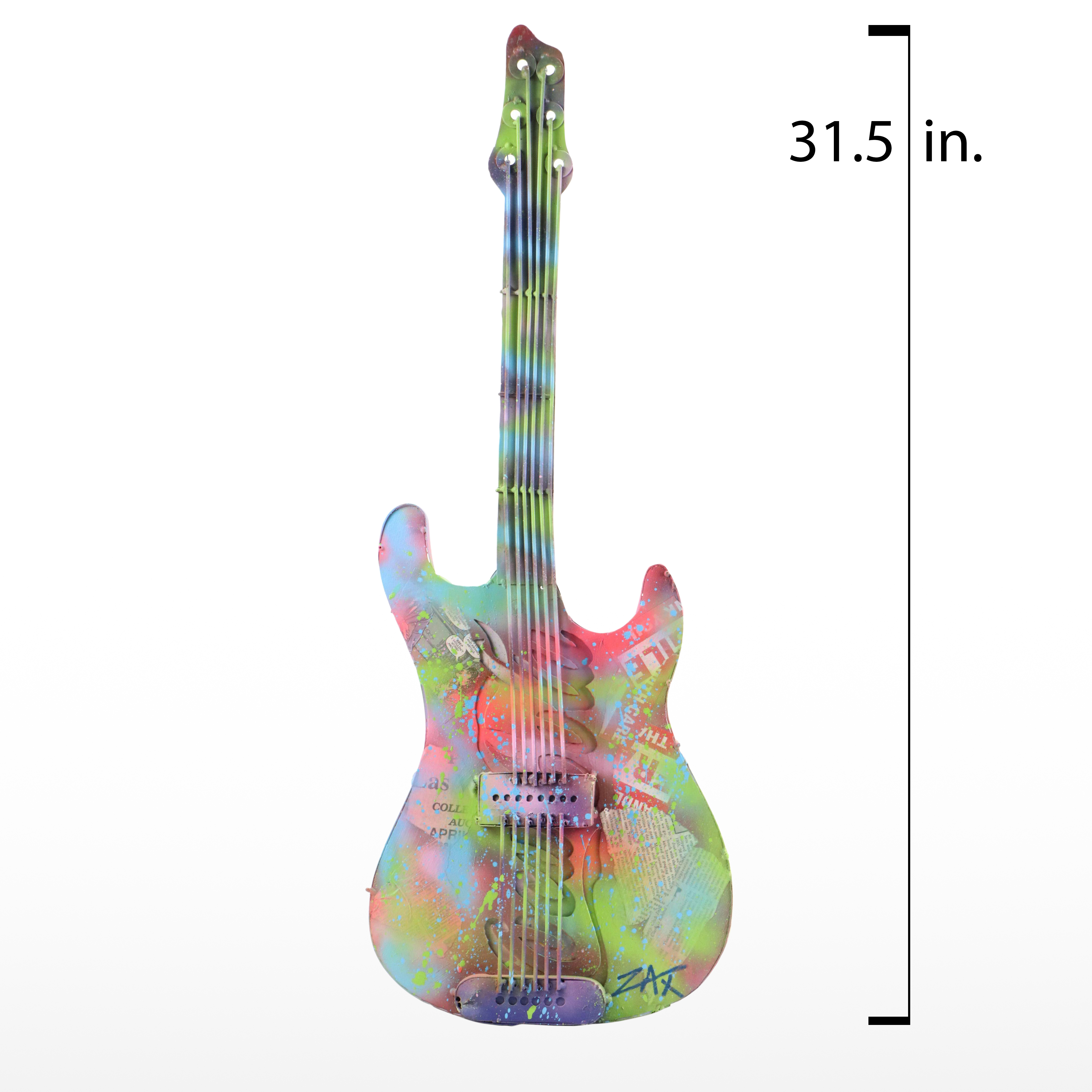 E.M. Zax Spray- and Drip-Painted Metalwork Guitar