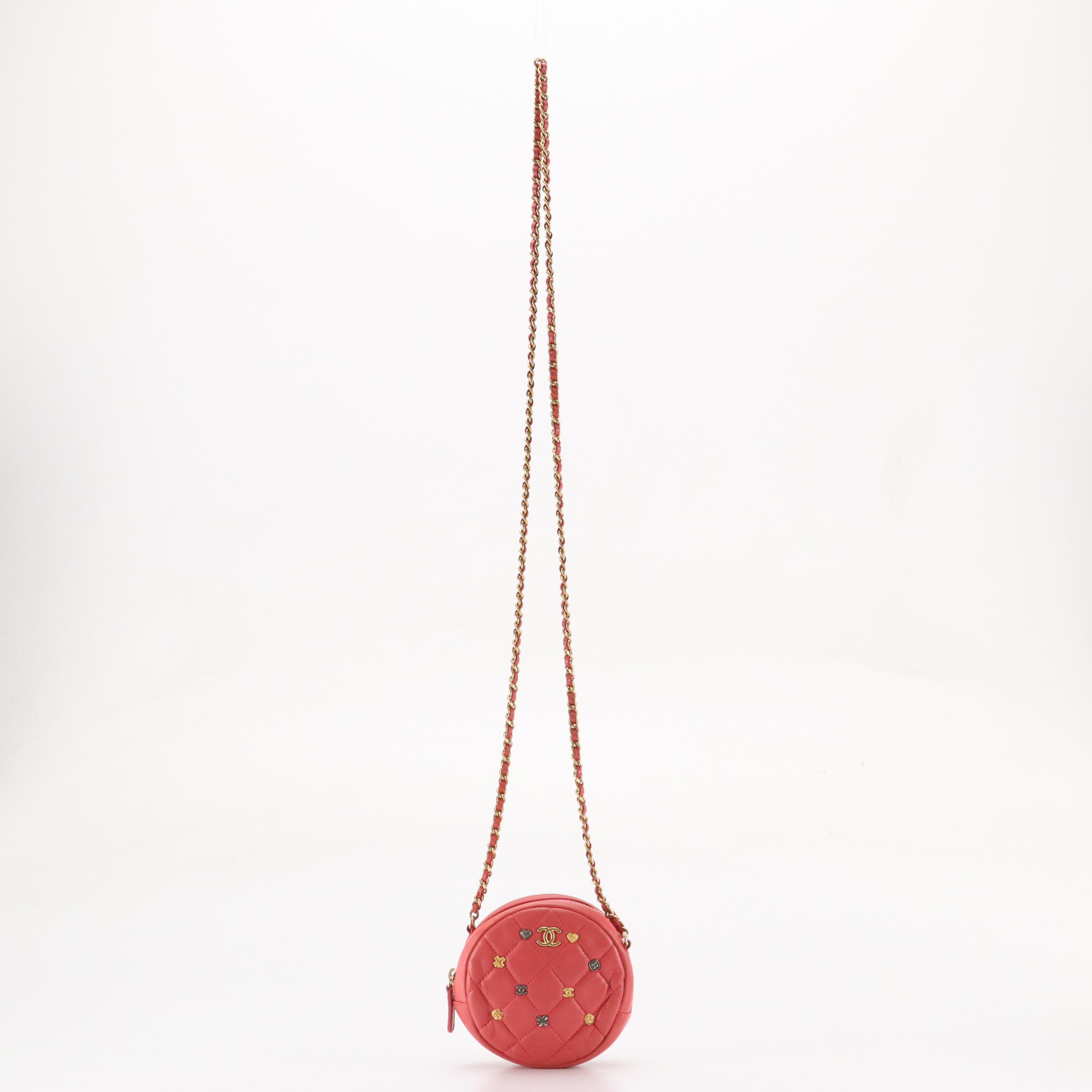 Chanel Lucky Charms Round Crossbody in Quilted Lambskin Leather