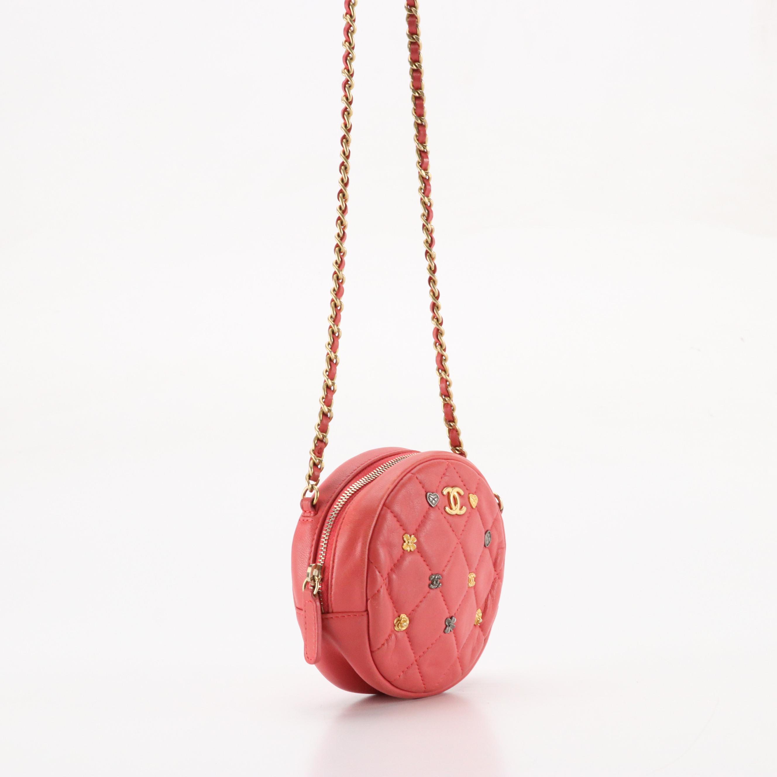 Chanel Lucky Charms Round Crossbody in Quilted Lambskin Leather