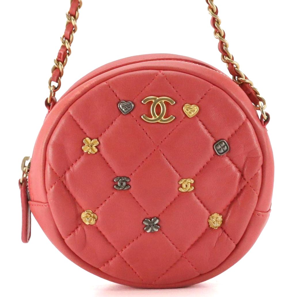 Chanel Lucky Charms Round Crossbody in Quilted Lambskin Leather