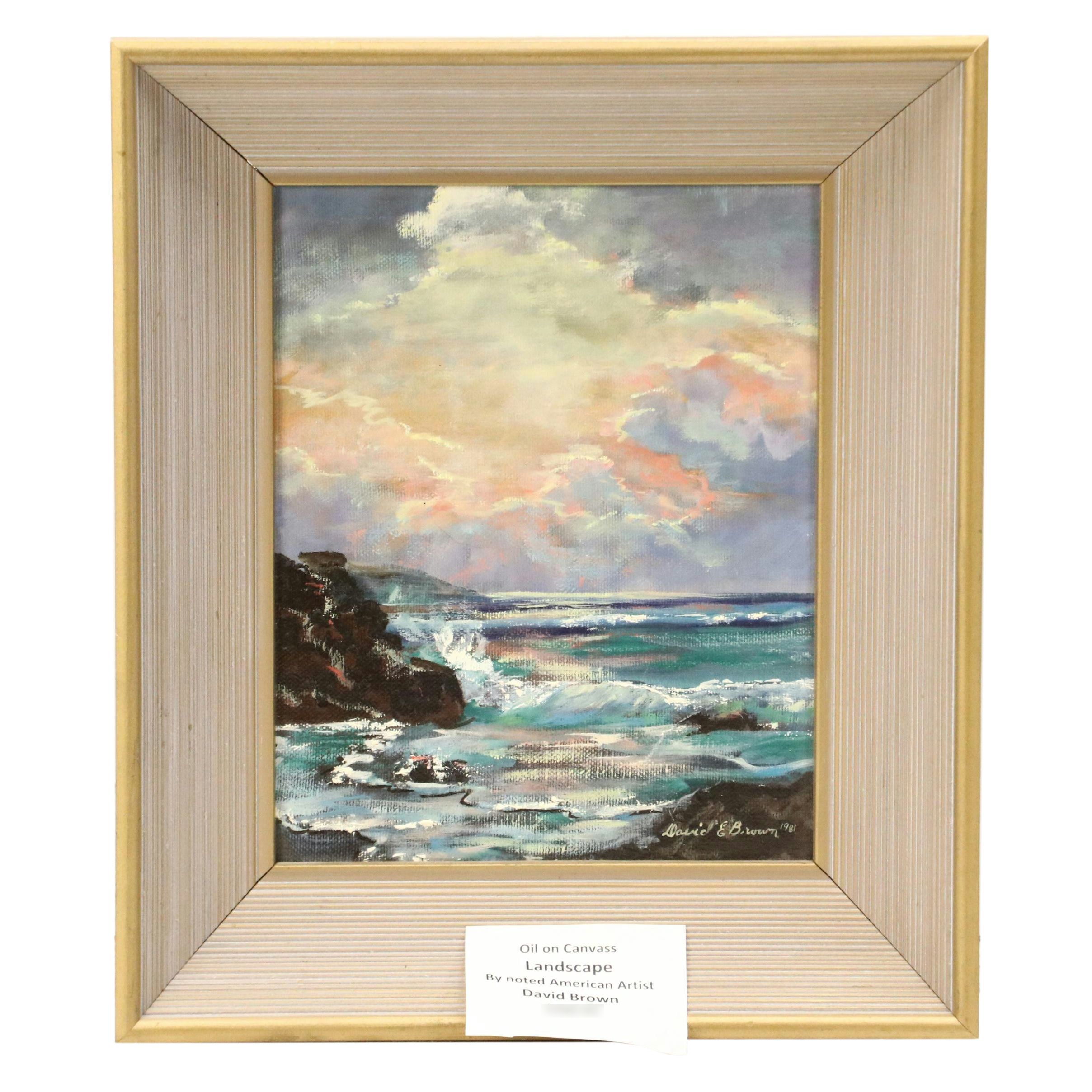 David E. Brown Oil on Canvas "Landscape," 1981