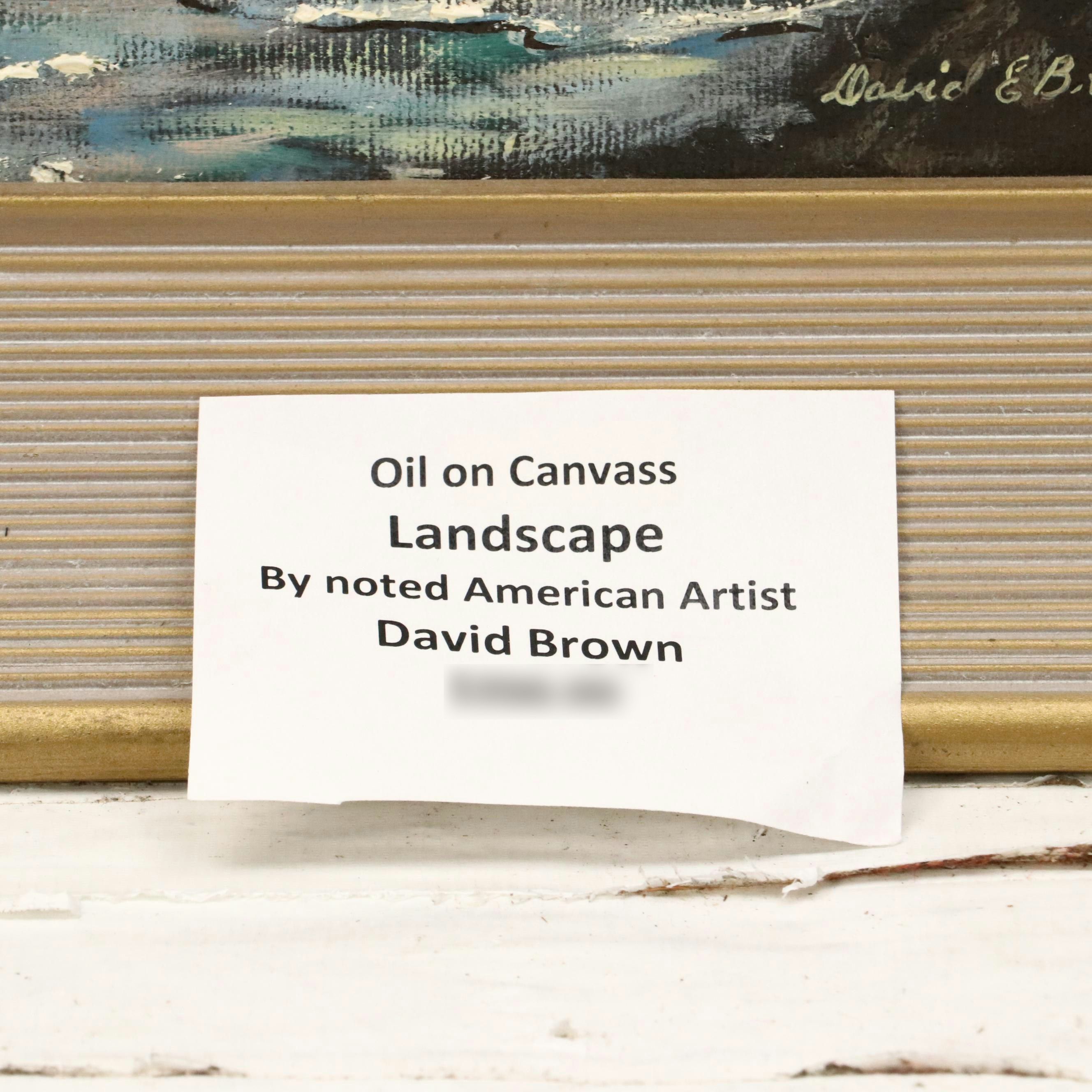 David E. Brown Oil on Canvas "Landscape," 1981