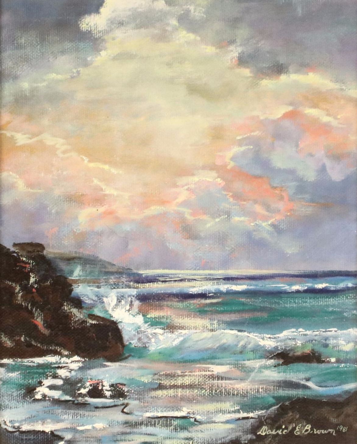 David E. Brown Oil on Canvas "Landscape," 1981