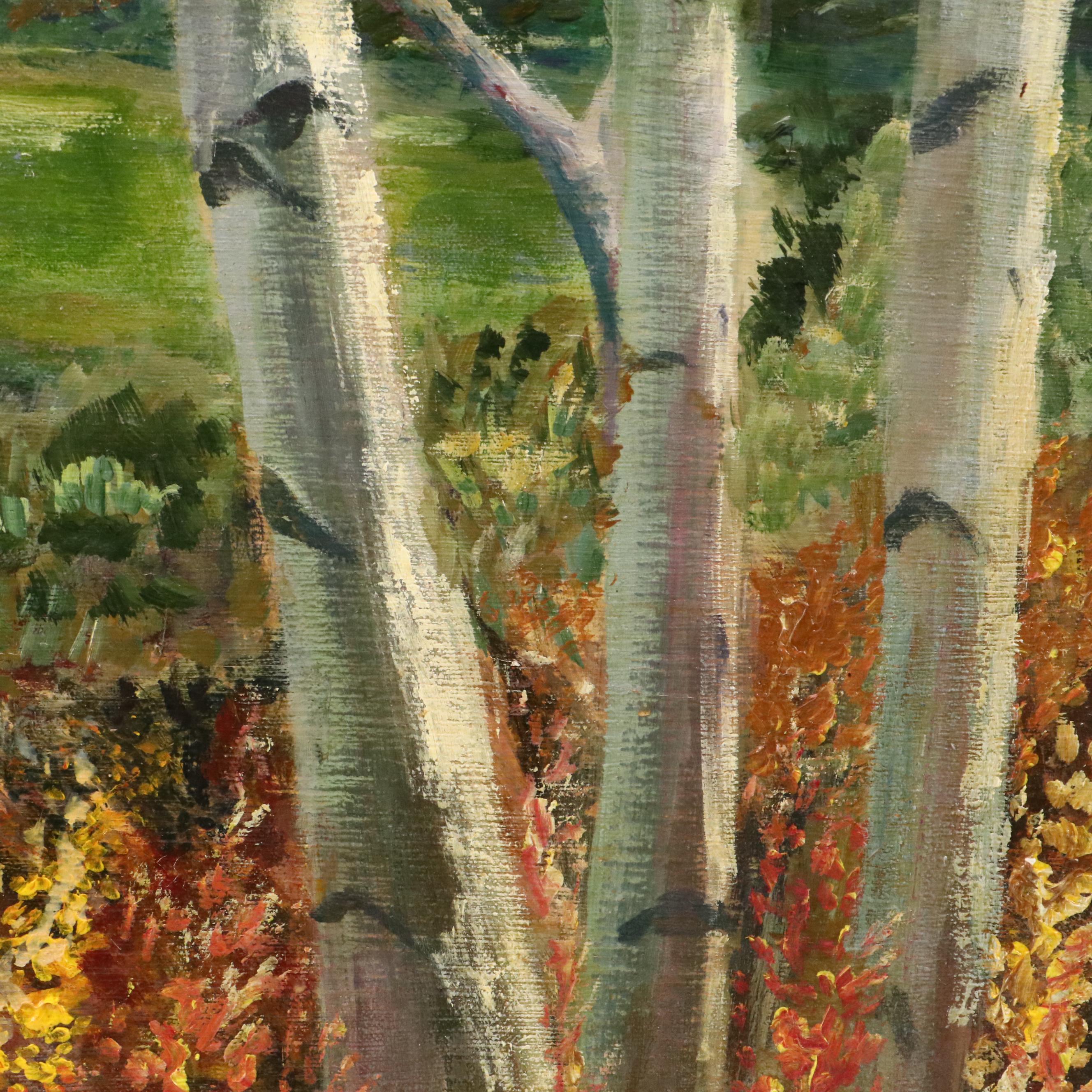 Pat Lemmon Impressionist Autumn Valley Landscape Oil Painting