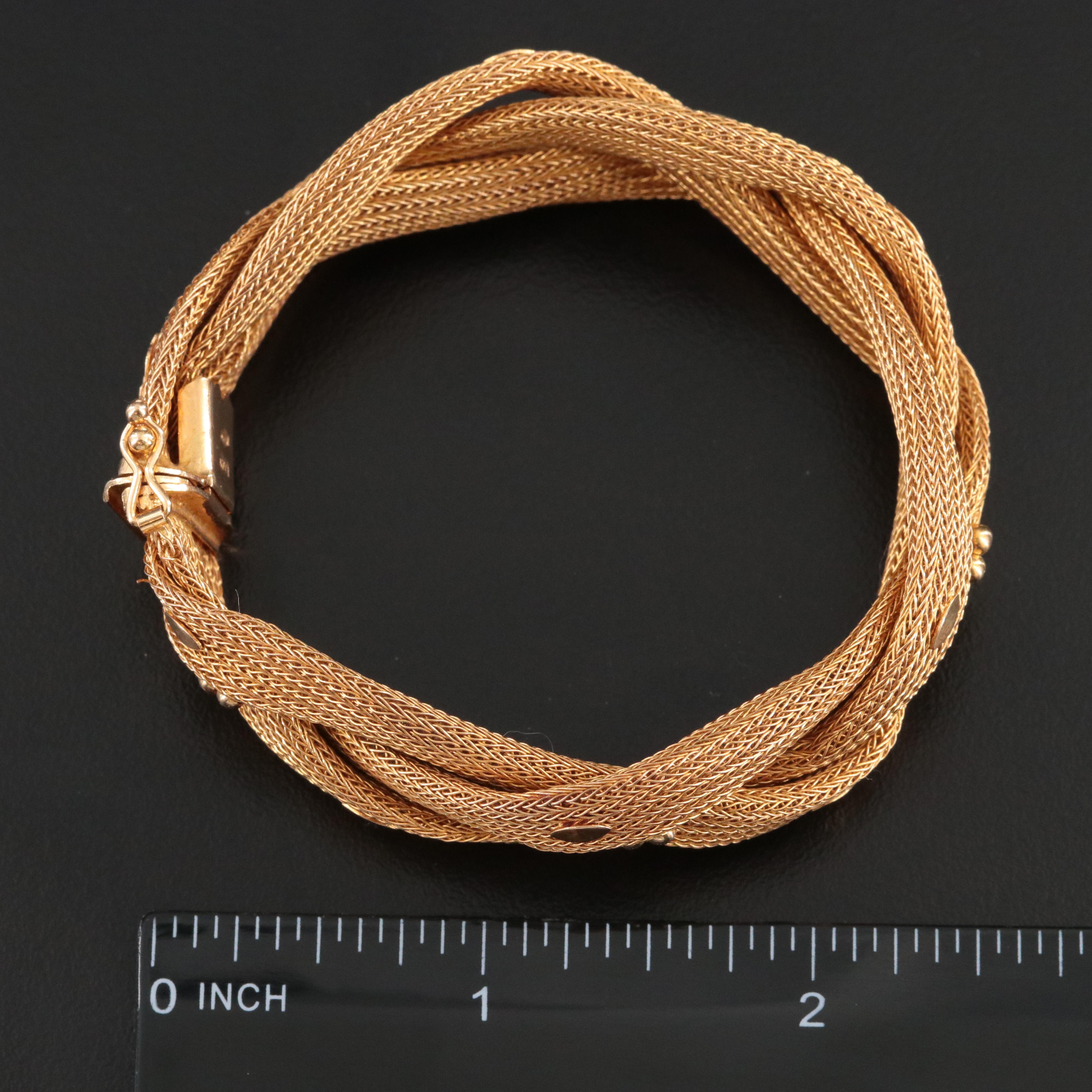 18K Braided Mesh Bracelet