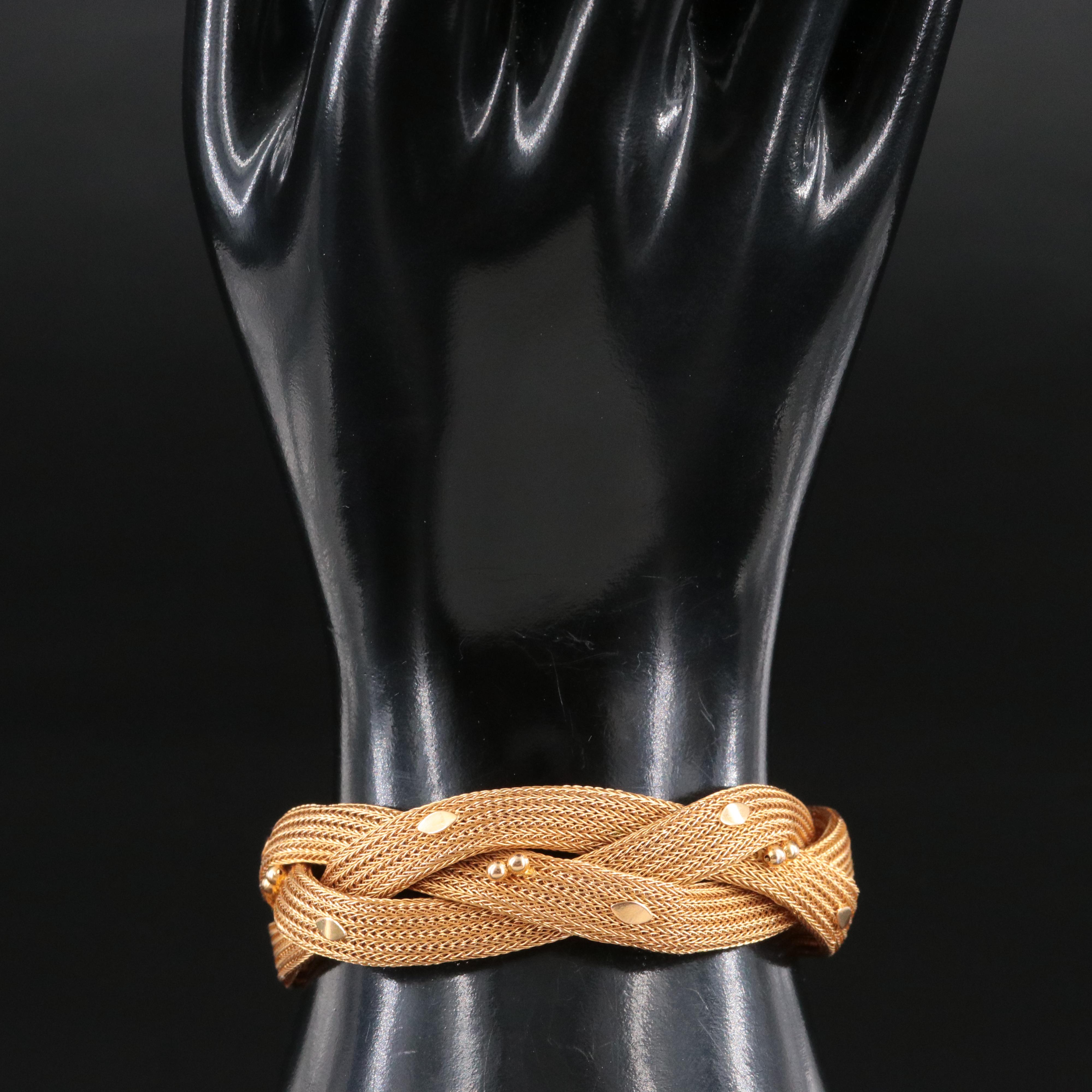 18K Braided Mesh Bracelet