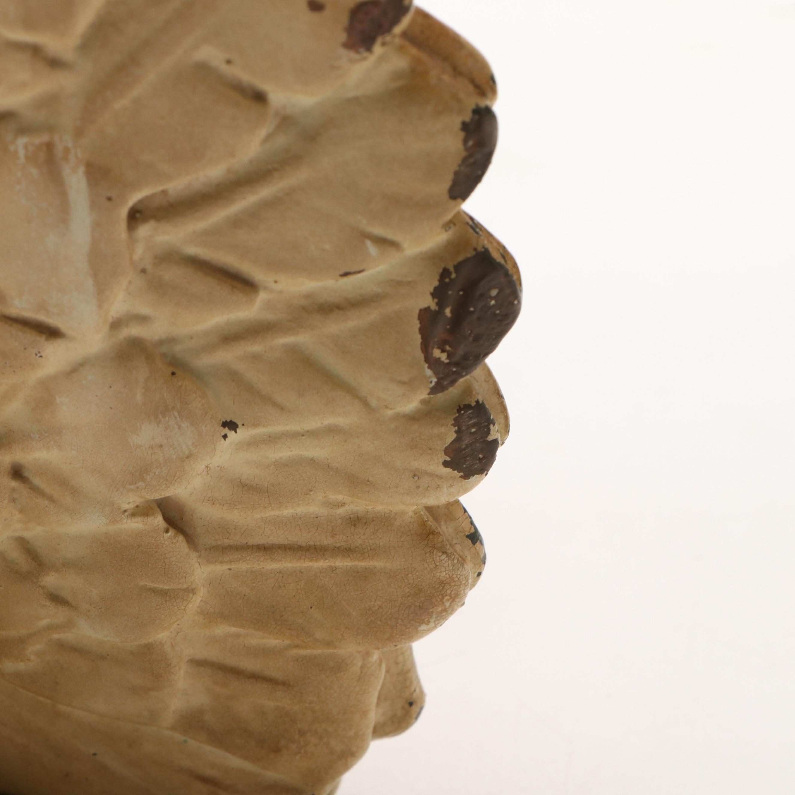 Painted Cast Iron Fantail Pigeon Figure, 20th Century