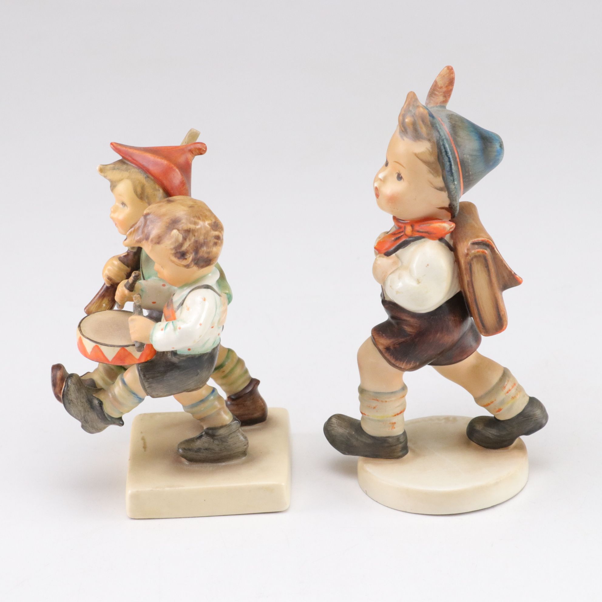 Goebel "Volunteers" and "School Boy" Hummel Figures with Maruri Japan Figurines