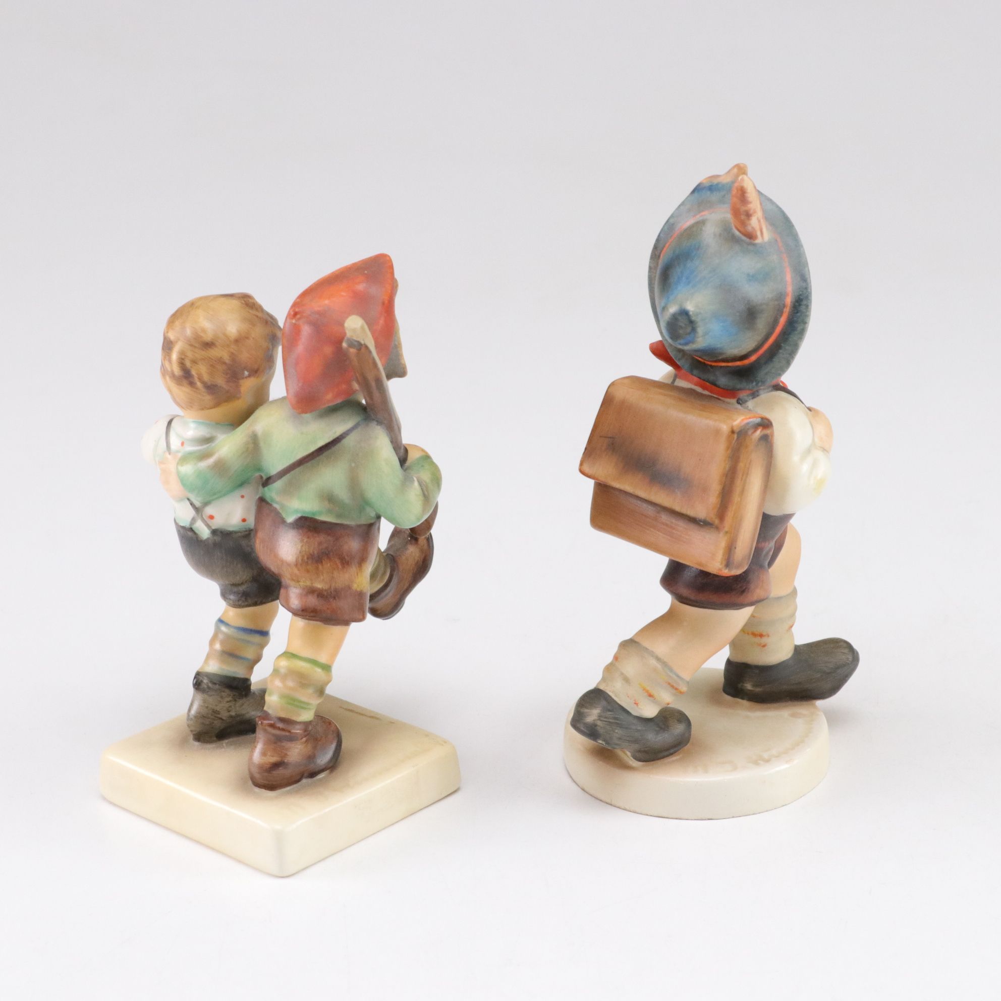 Goebel "Volunteers" and "School Boy" Hummel Figures with Maruri Japan Figurines