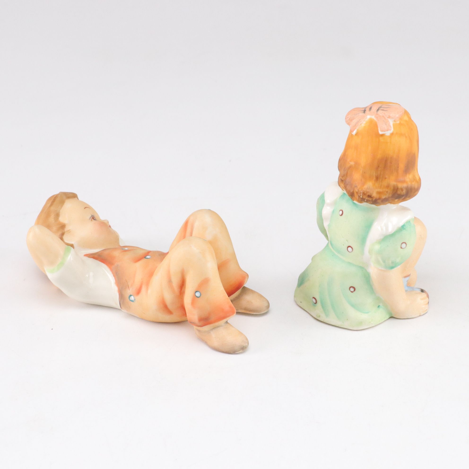 Goebel "Volunteers" and "School Boy" Hummel Figures with Maruri Japan Figurines