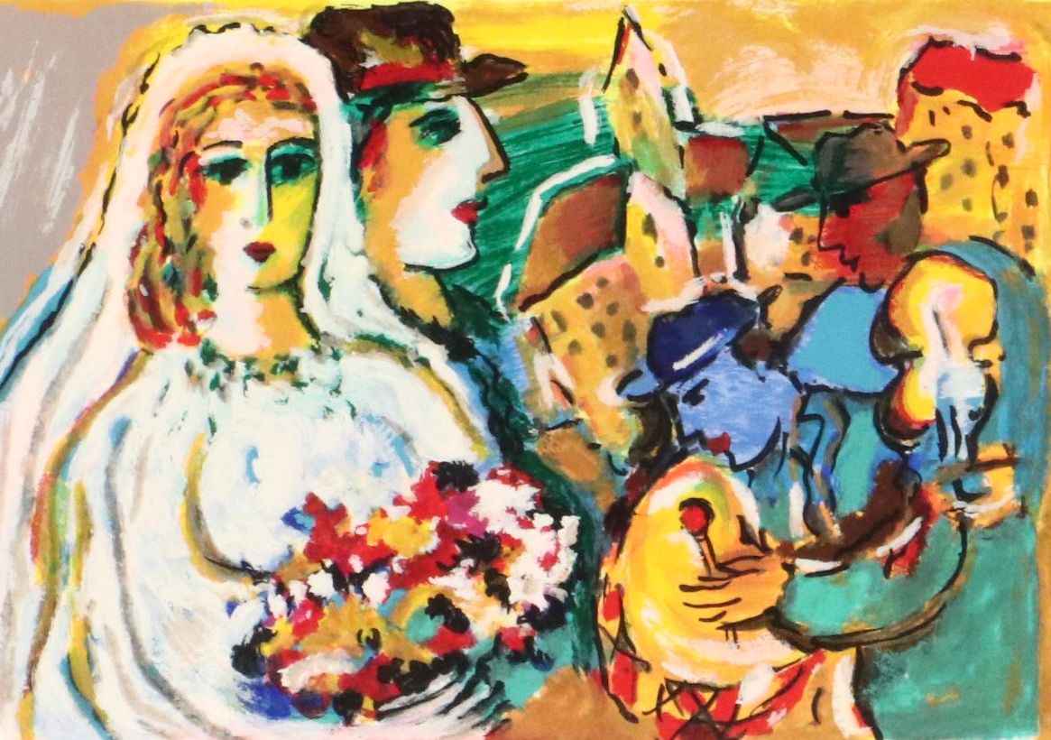 Zamy Steynovitz Embellished Serigraph "After the Wedding," 1998