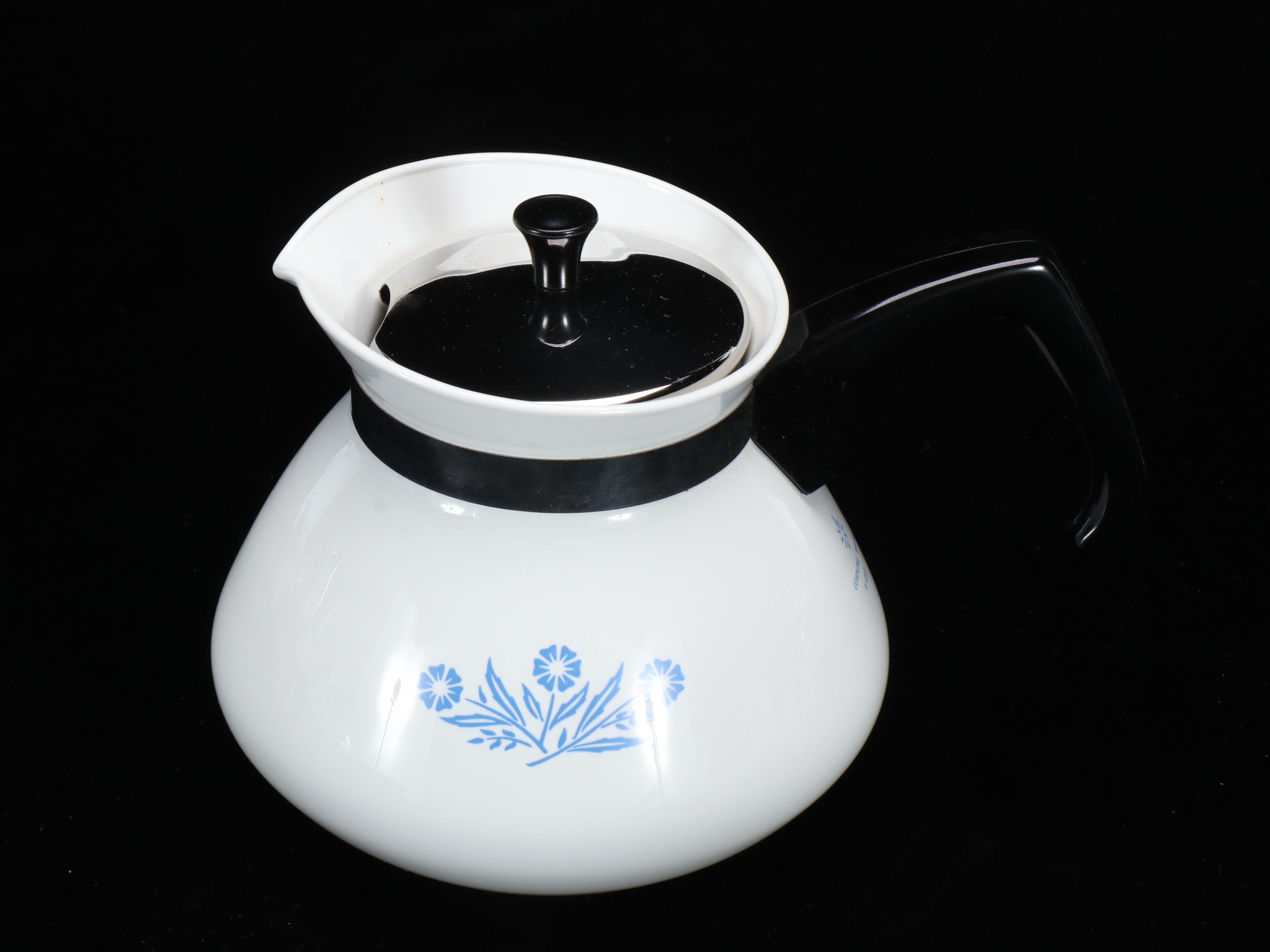 Corning Ware "Cornflower Blue" Casserole Dishes with Trivets and Coffee Pot