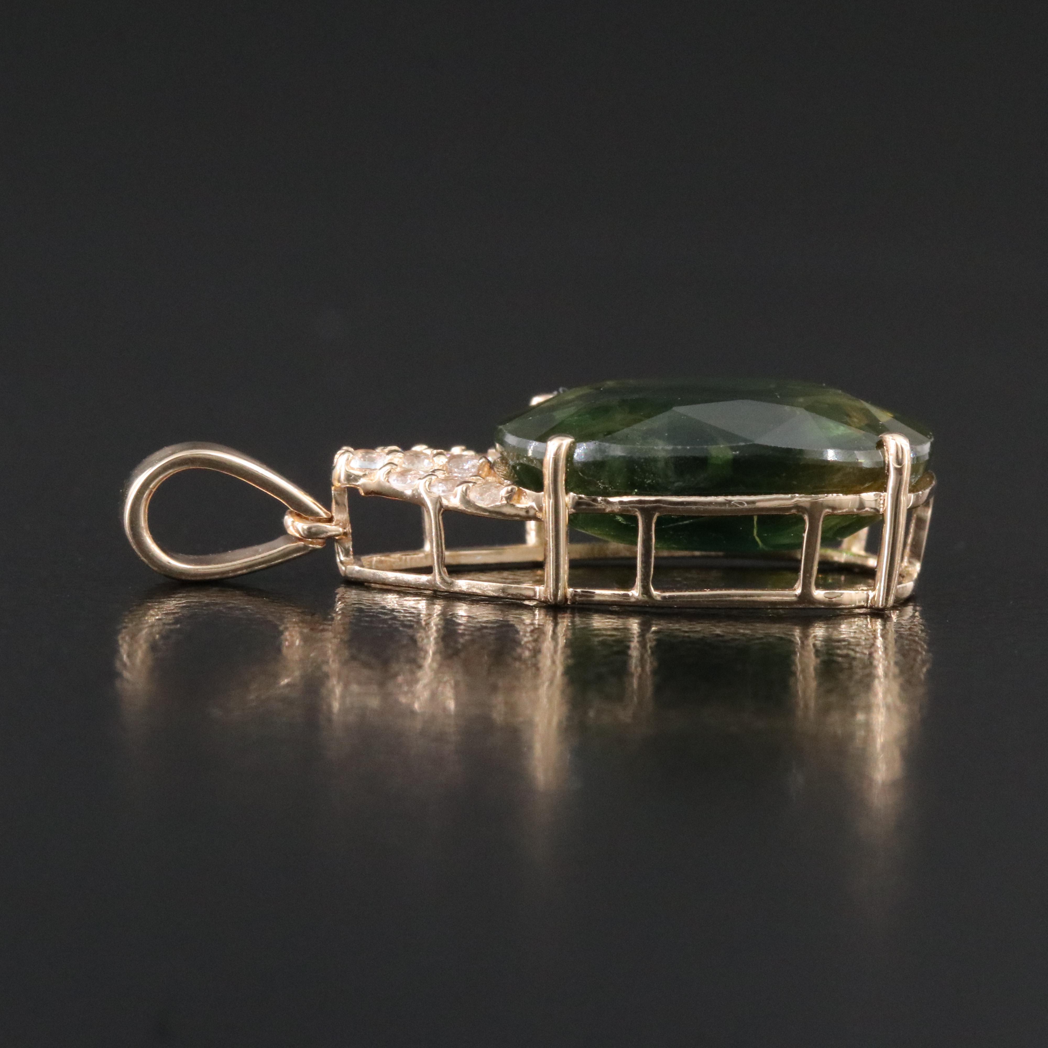 14K Sapphire and White Sapphire Pendant