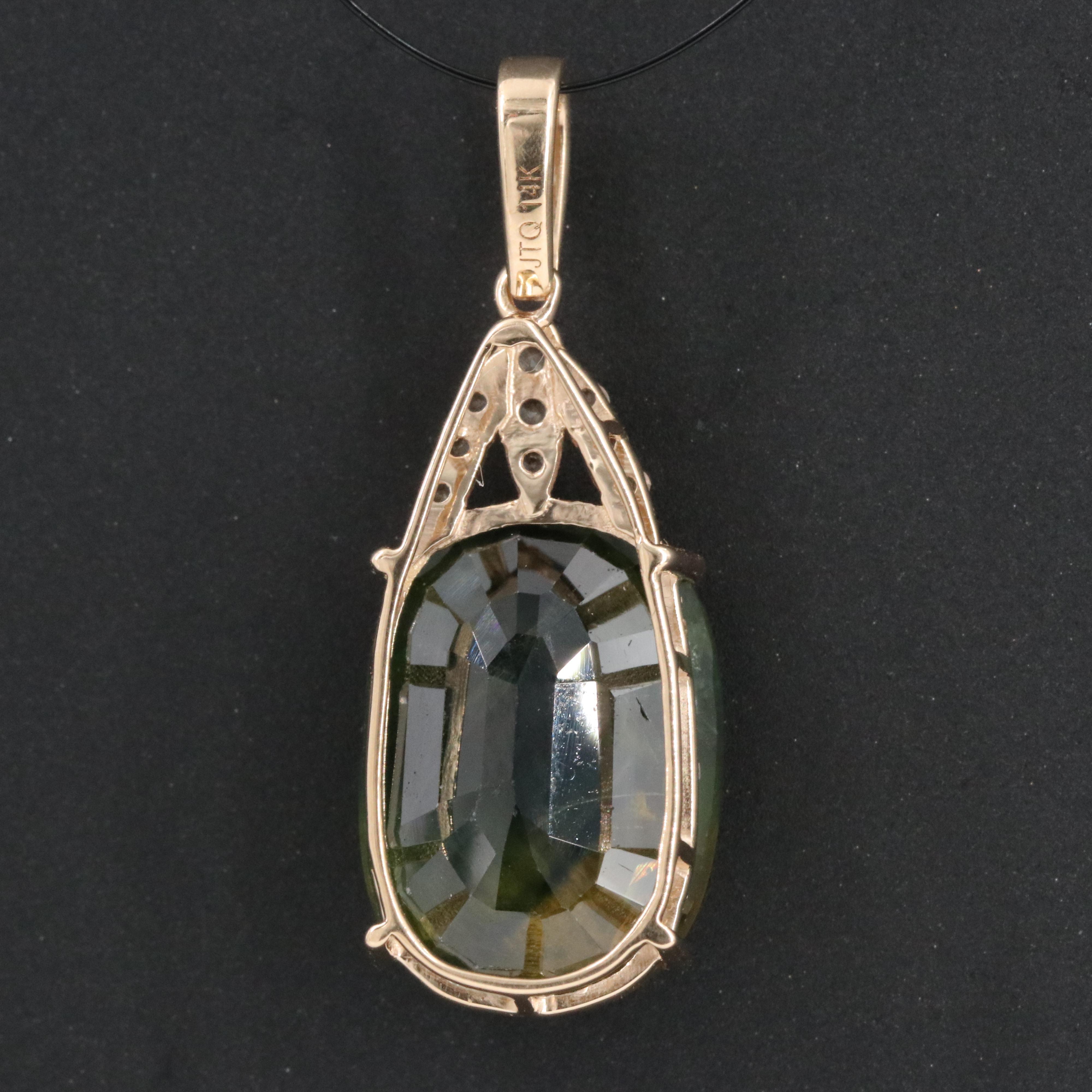 14K Sapphire and White Sapphire Pendant
