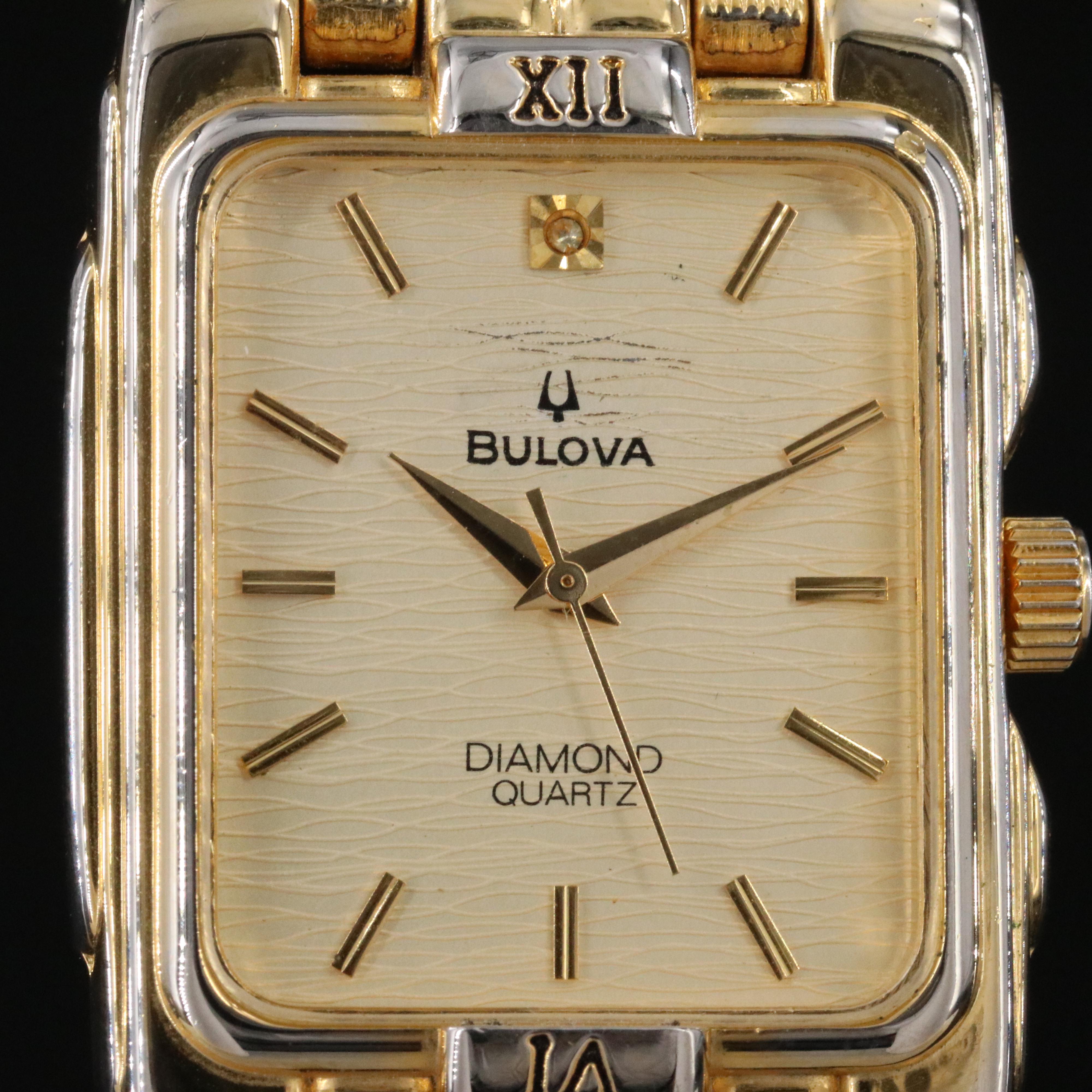 Bulova Diamond Accent Gold-Plated Watch