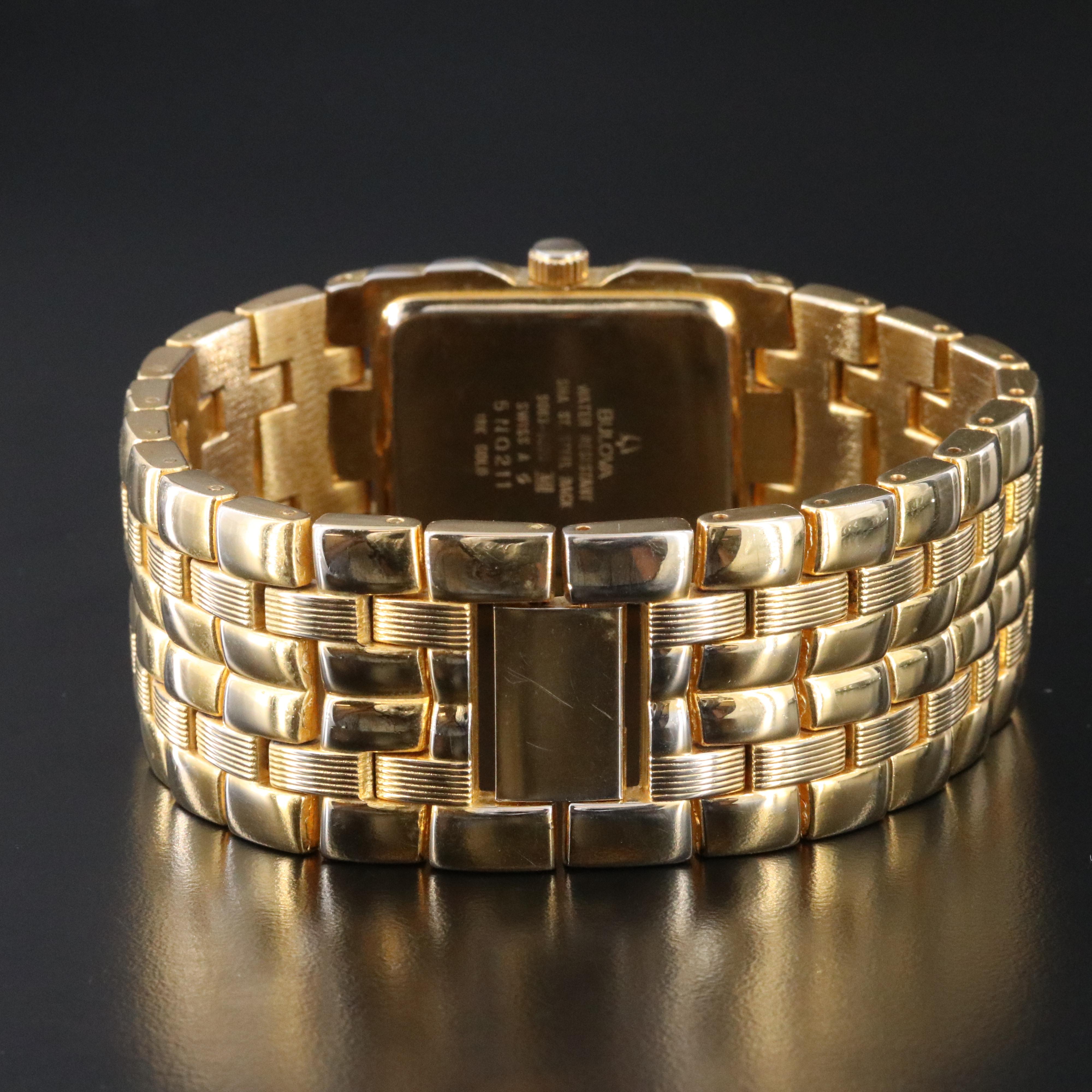 Bulova Diamond Accent Gold-Plated Watch