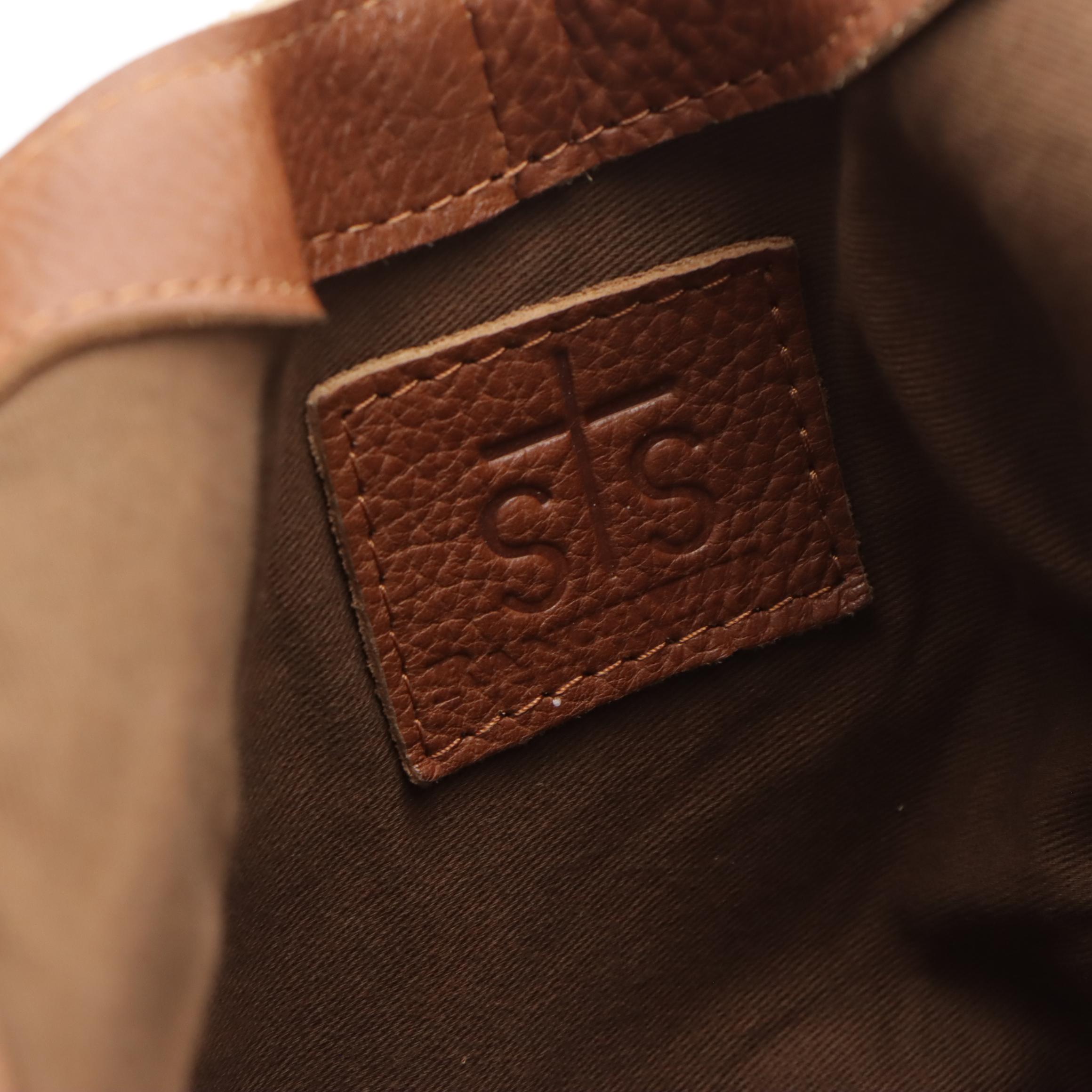 STS Ranchwear Cowhide Shoulder Satchel with Brown Leather Trim
