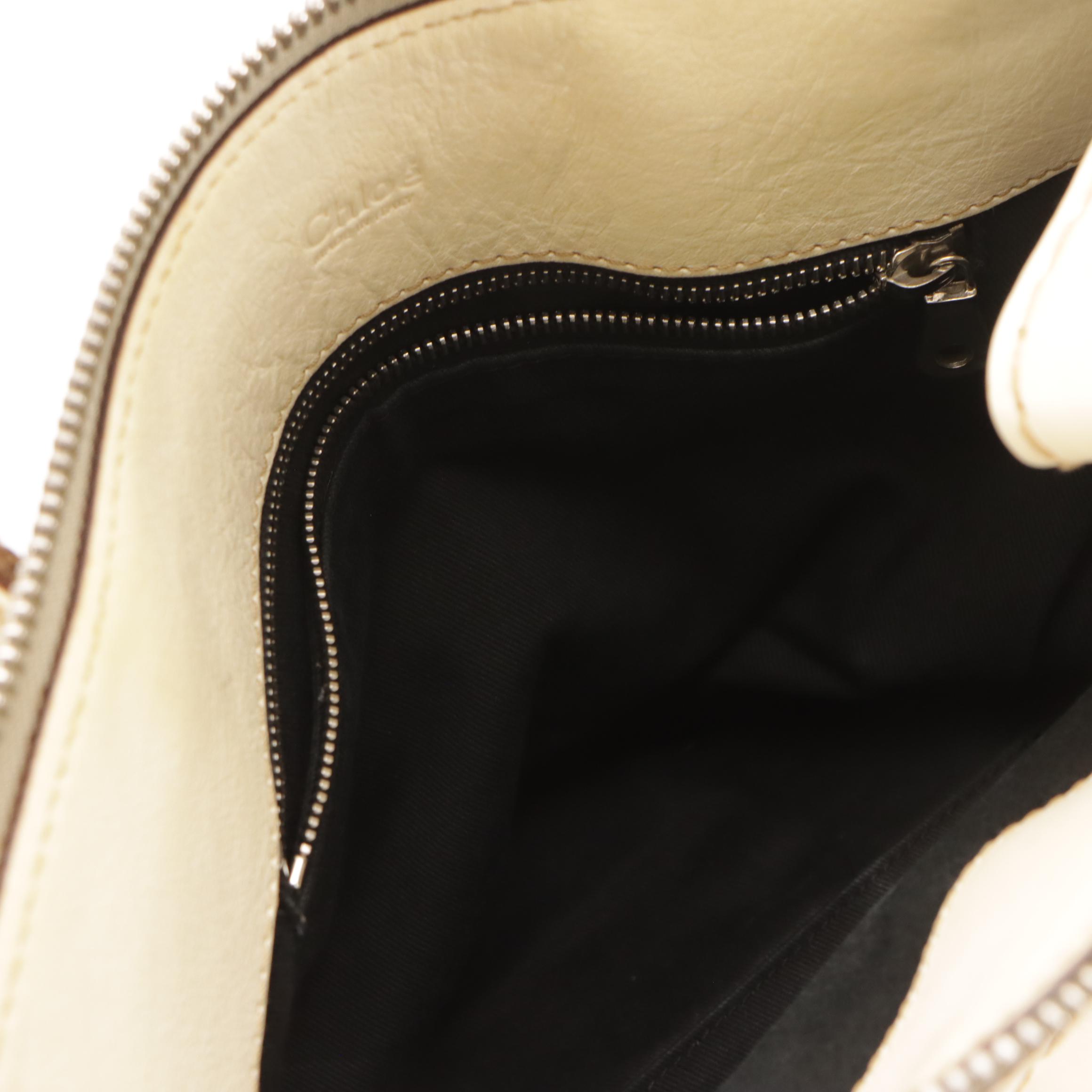 Chloé Edith Satchel Bag in Ivory Calfskin Leather