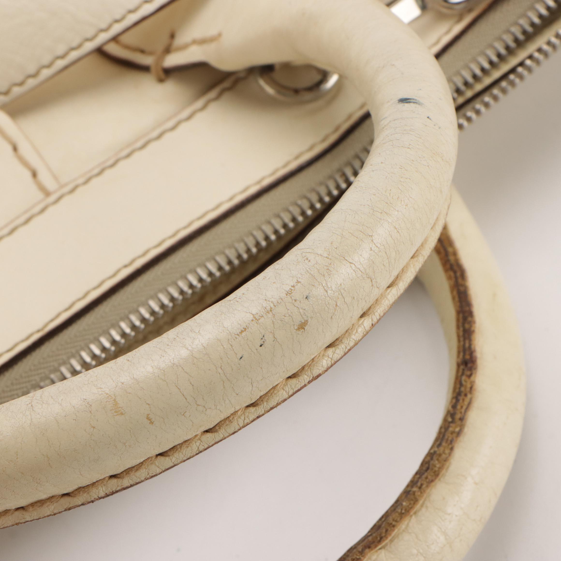 Chloé Edith Satchel Bag in Ivory Calfskin Leather