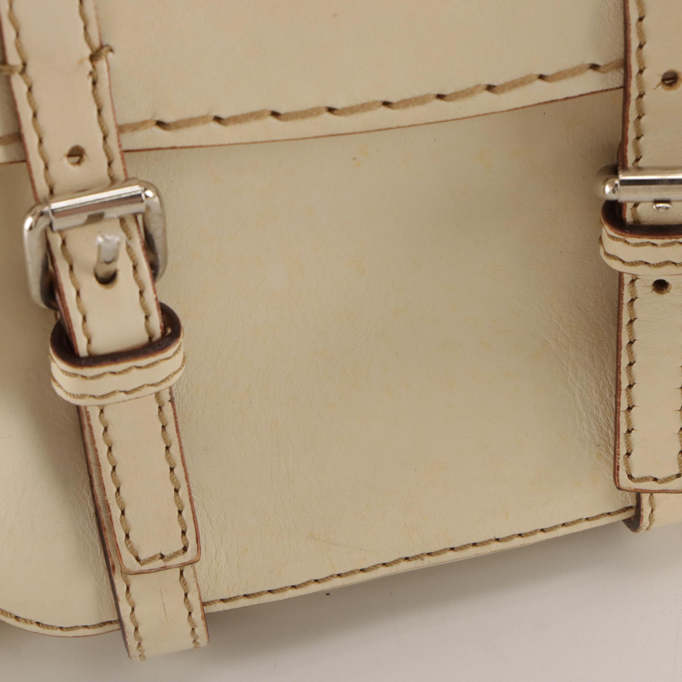 Chloé Edith Satchel Bag in Ivory Calfskin Leather