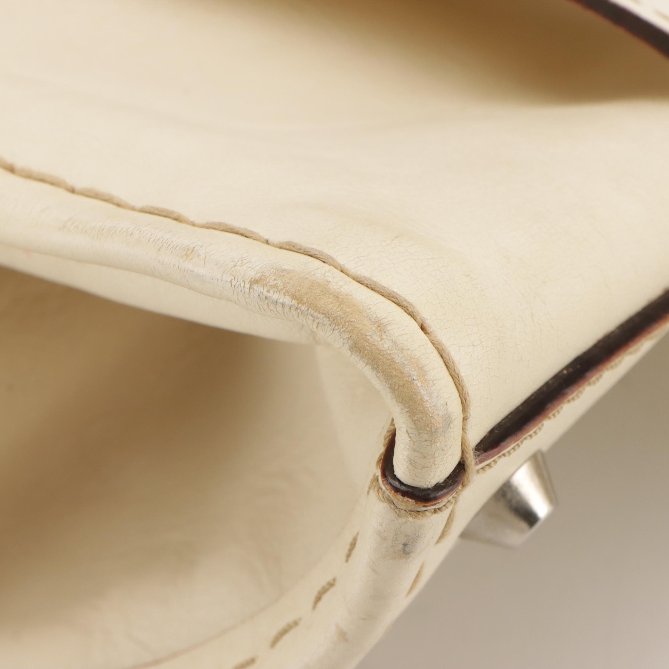 Chloé Edith Satchel Bag in Ivory Calfskin Leather