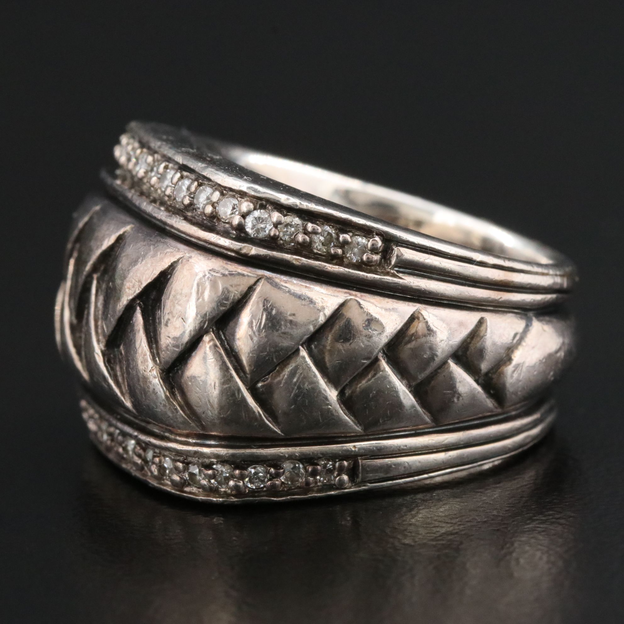 Scott Kay Sterling 0.46 CTW Diamond Basketweave Ring