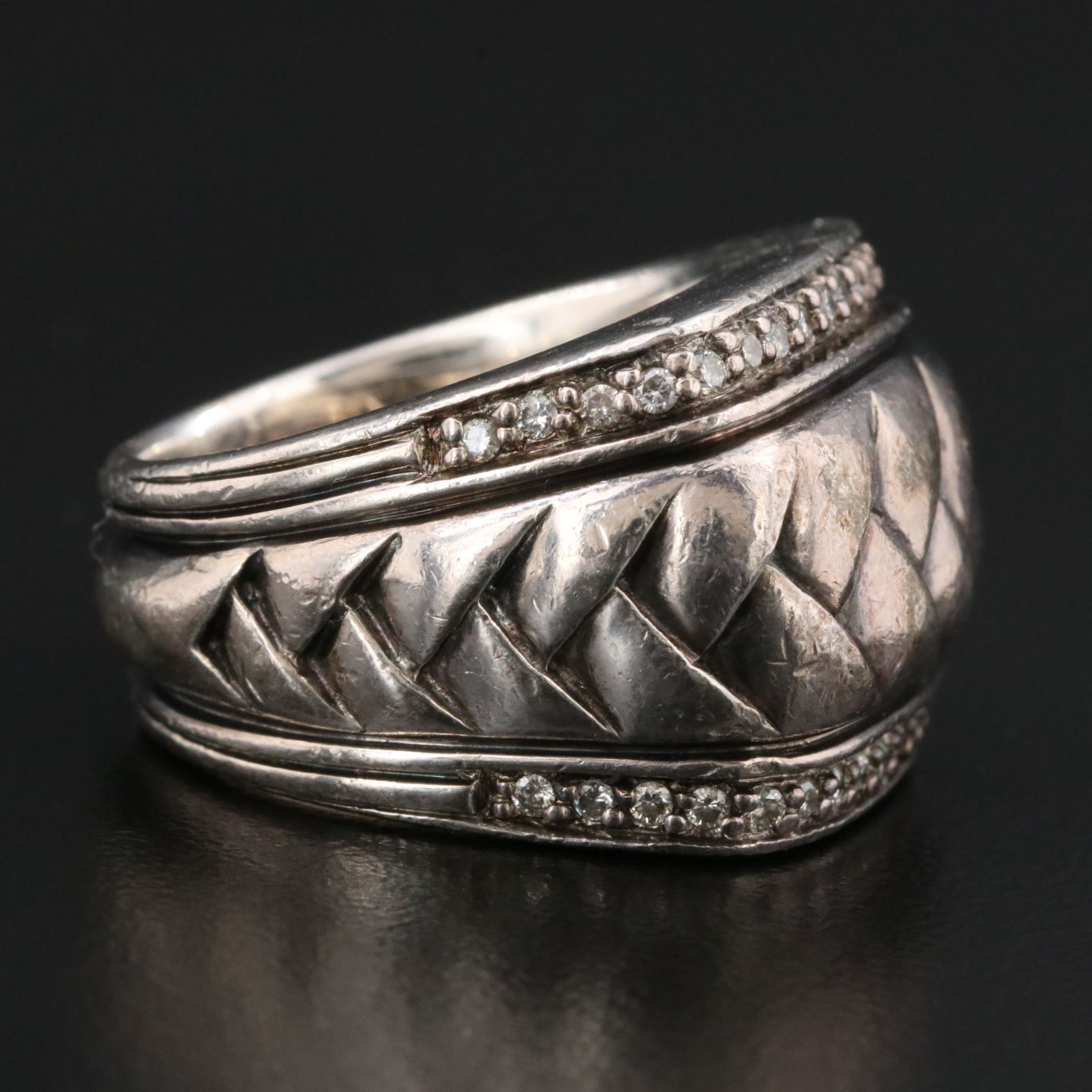 Scott Kay Sterling 0.46 CTW Diamond Basketweave Ring