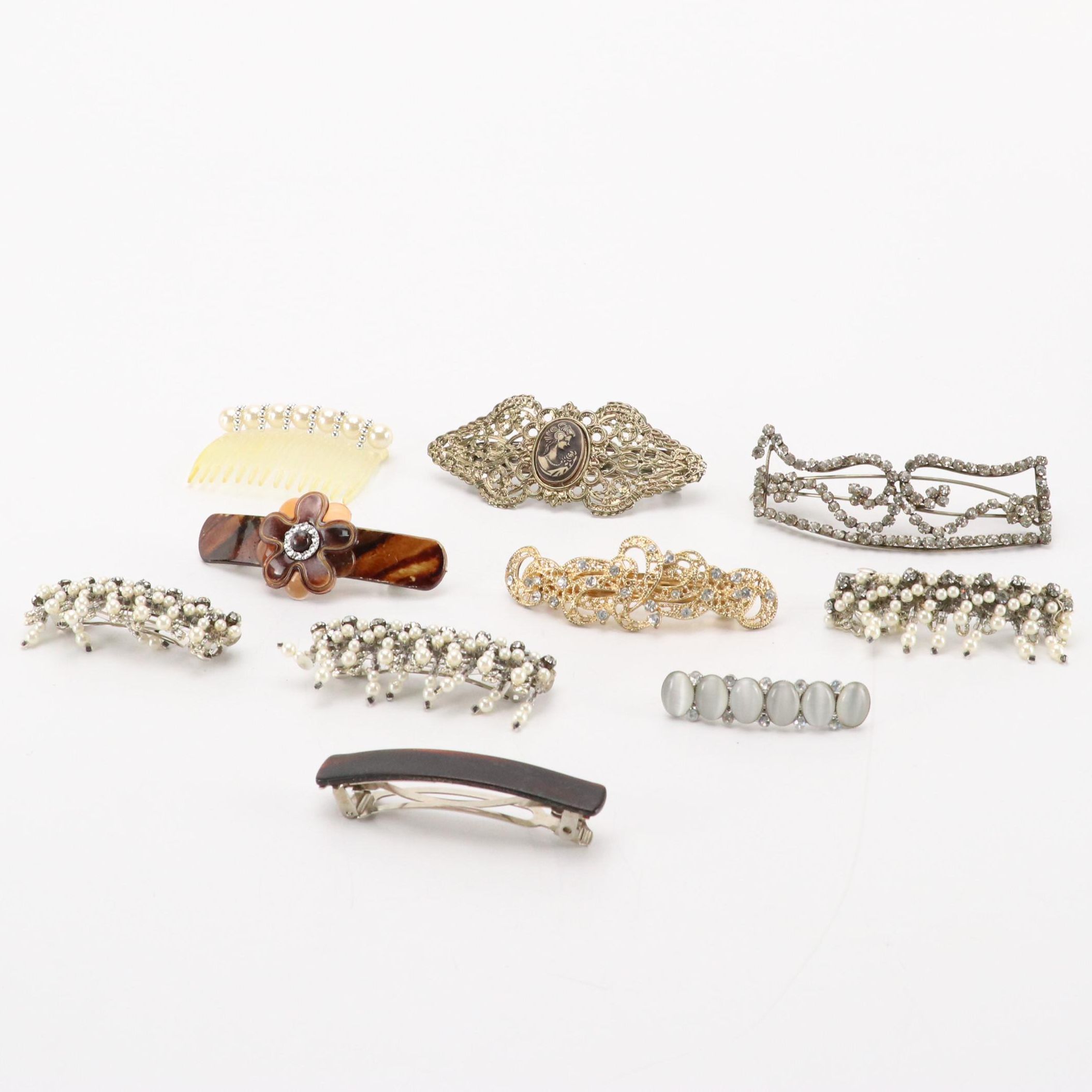 Embellished Barrettes, Clips, and More Hair Accessories