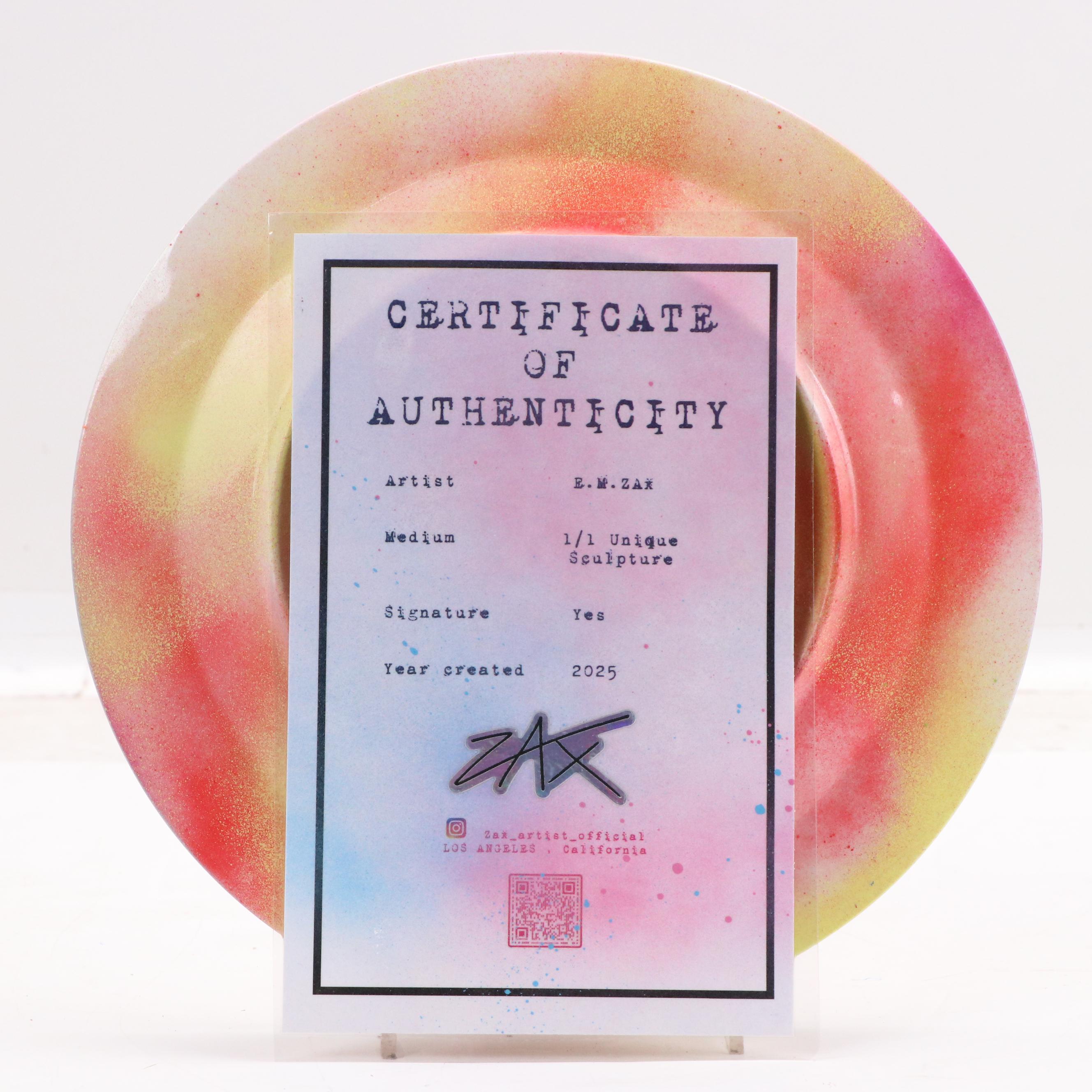 E.M. Zax Spray and Drip-Painted Mickey Mouse Plate, 2025