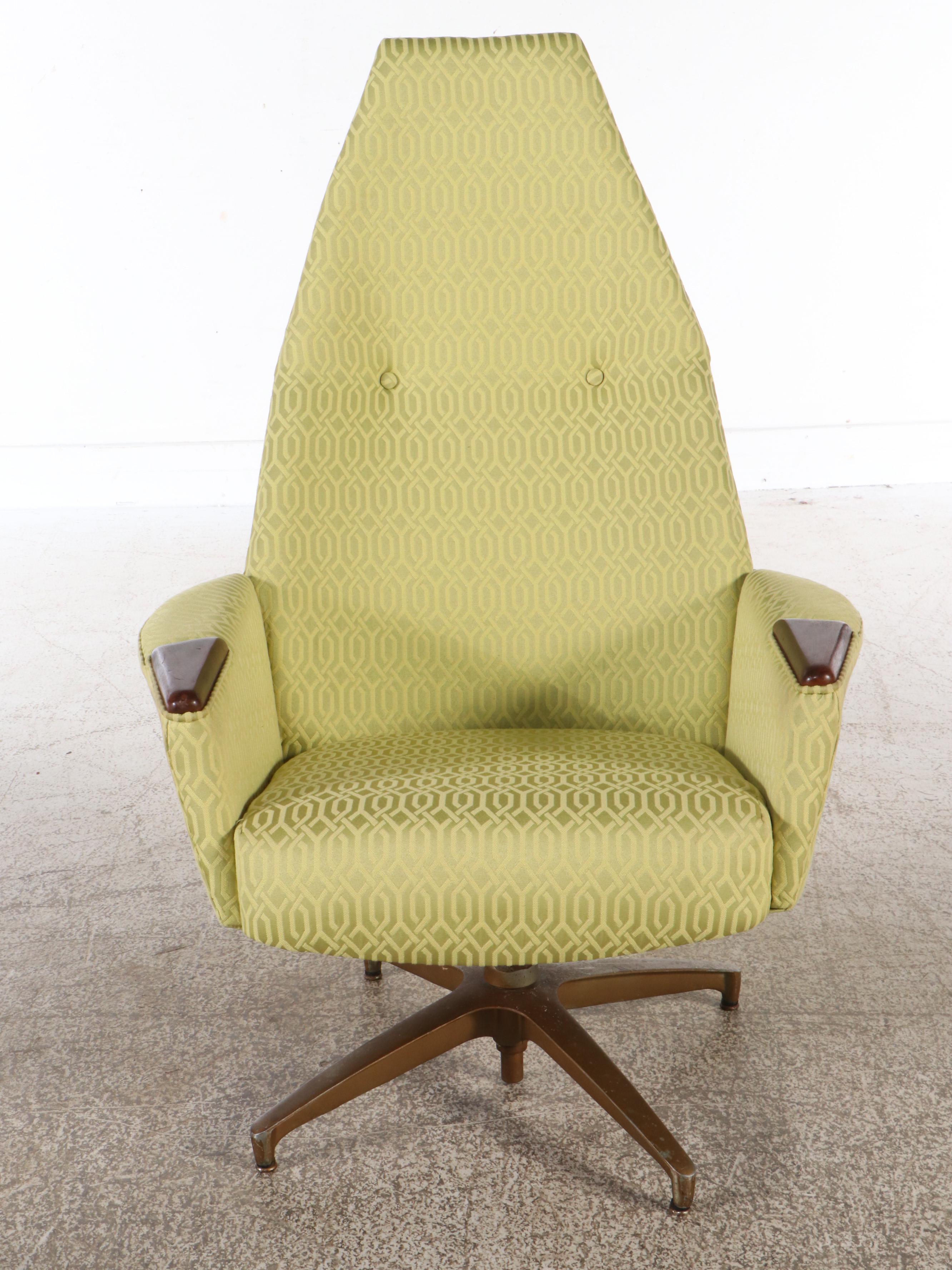 Adrian Pearsall 2174-C Swivel Lounge Chair and Ottoman, Mid-20th Century