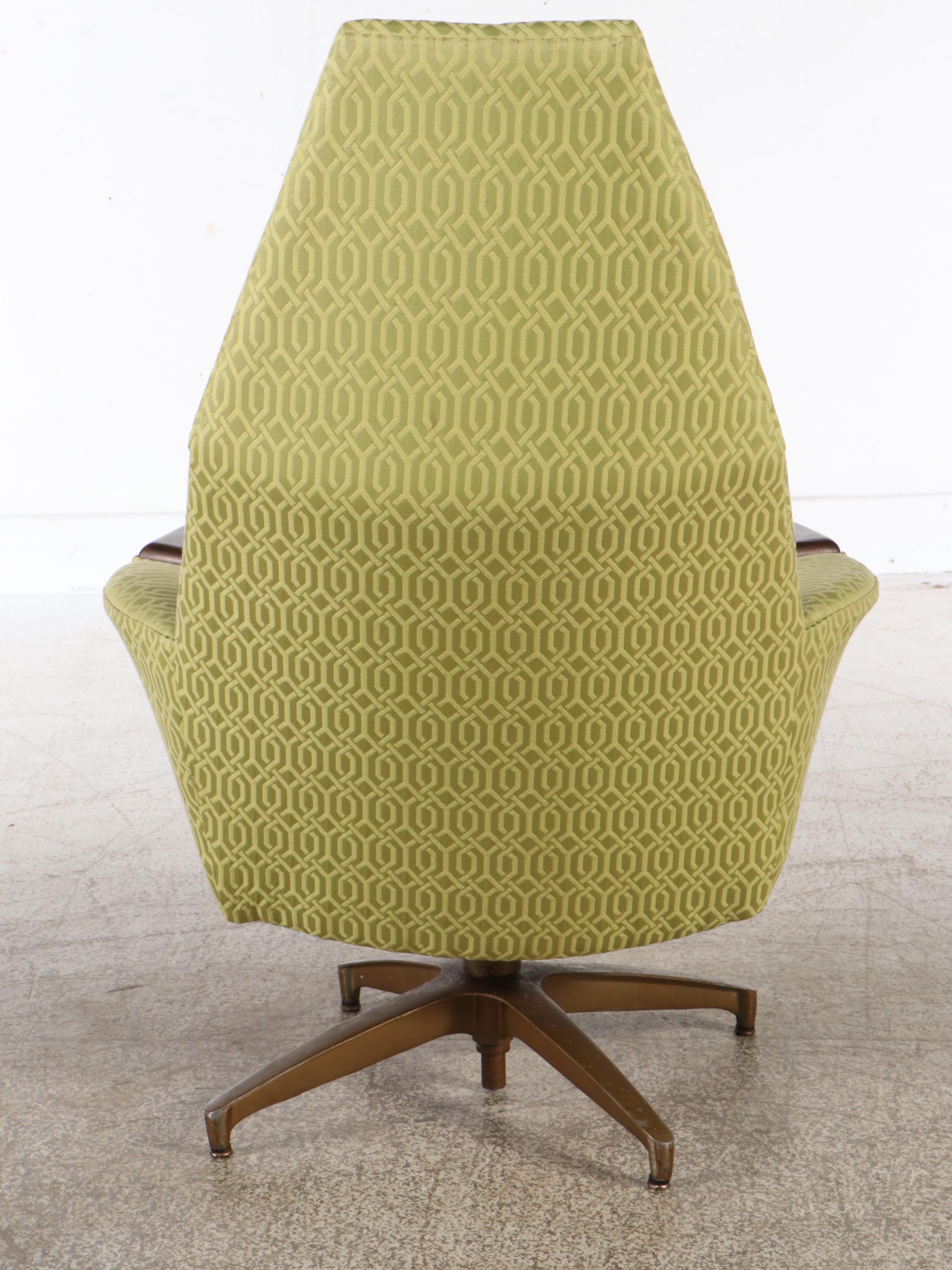 Adrian Pearsall 2174-C Swivel Lounge Chair and Ottoman, Mid-20th Century