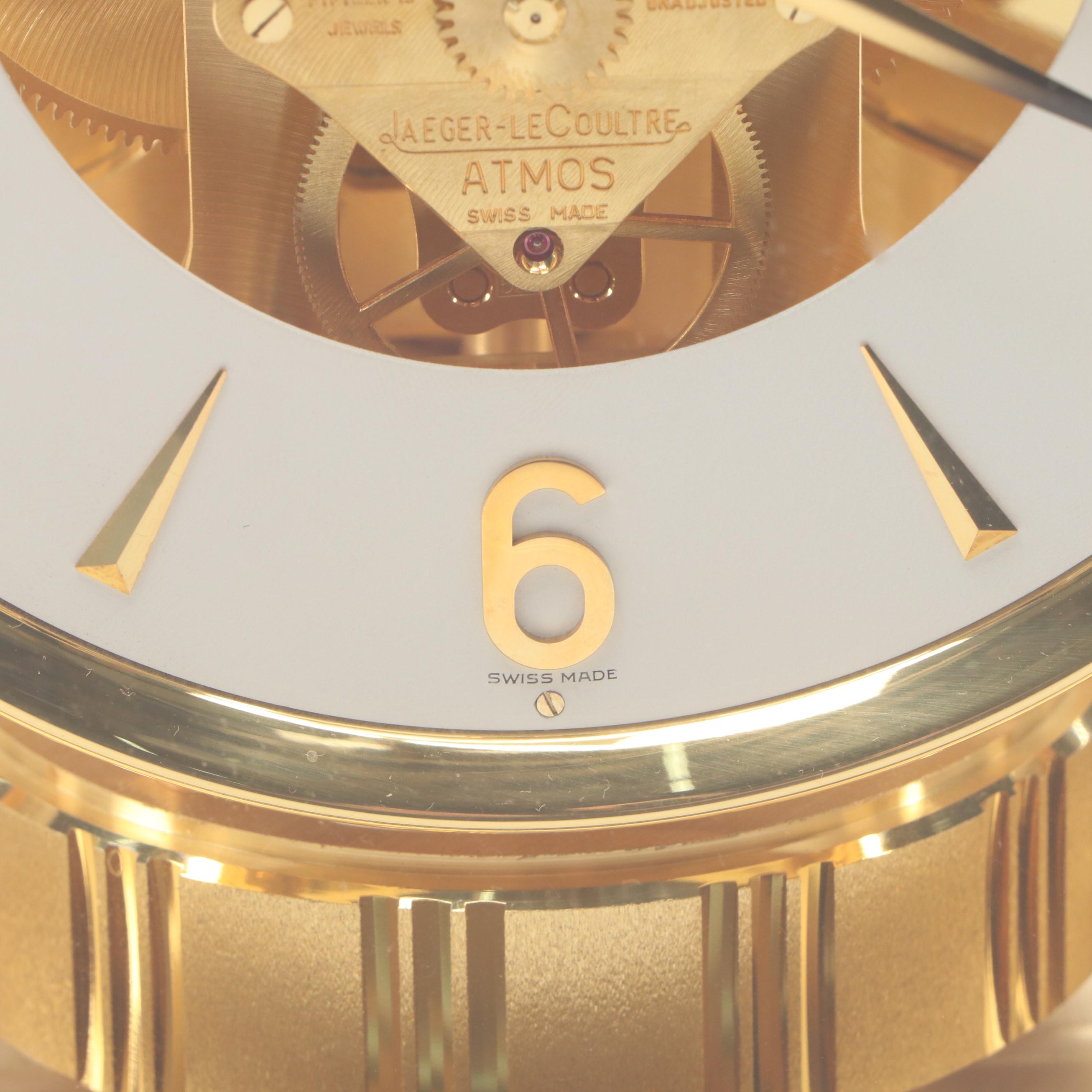 Jaeger-LeCoultre Swiss Atmos 25-Year Service Award Presentation Mantel Clock