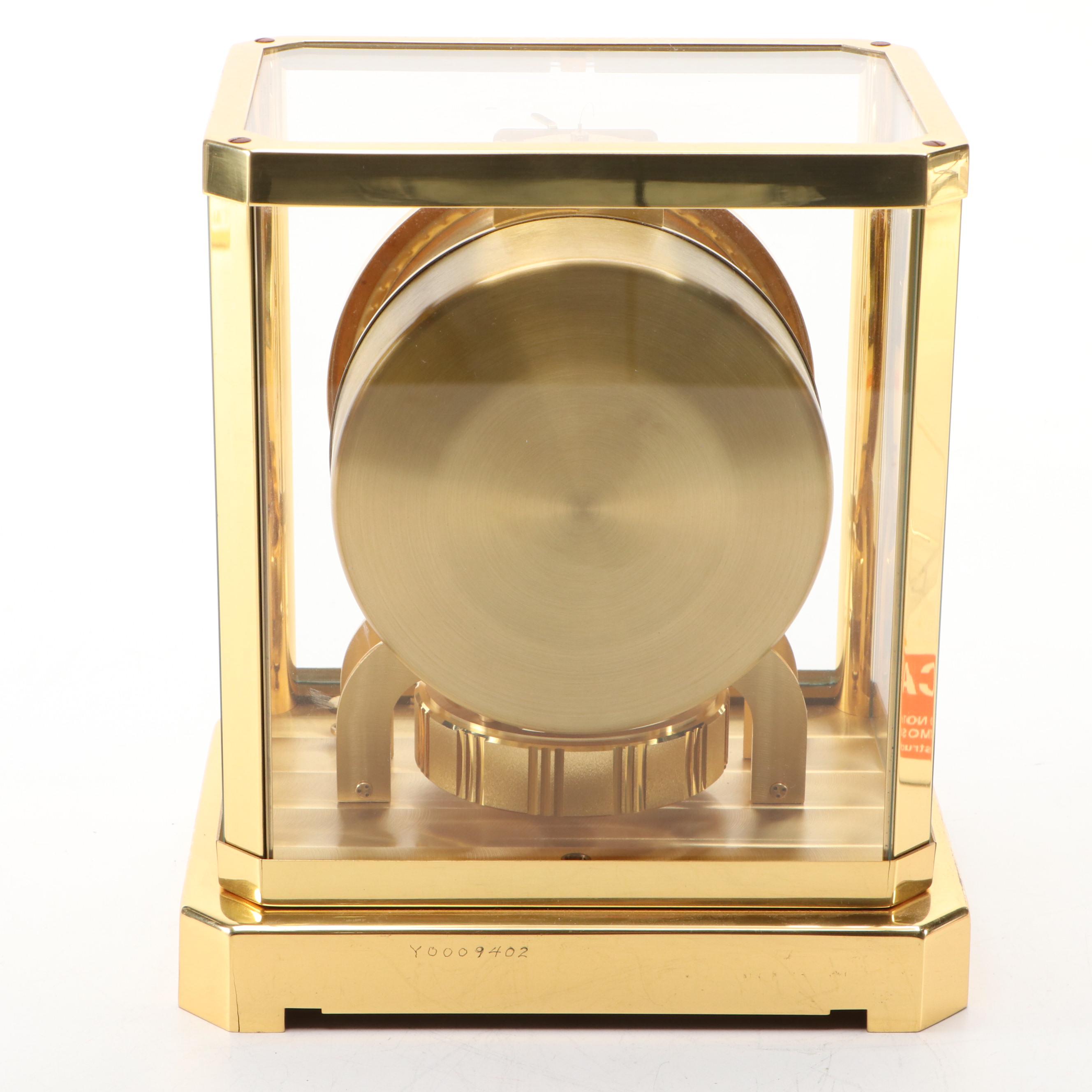 Jaeger-LeCoultre Swiss Atmos 25-Year Service Award Presentation Mantel Clock