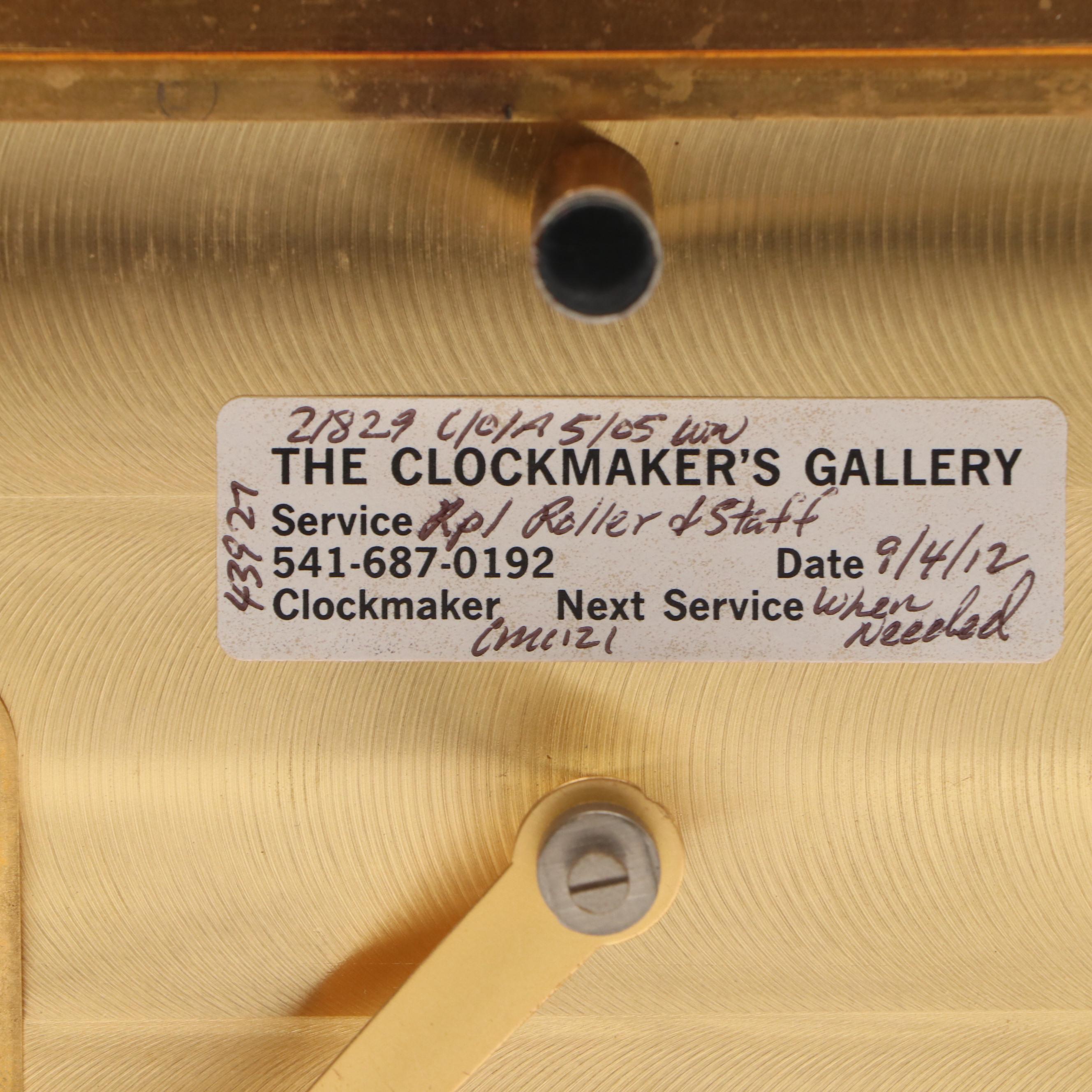 Jaeger-LeCoultre Swiss Atmos 25-Year Service Award Presentation Mantel Clock