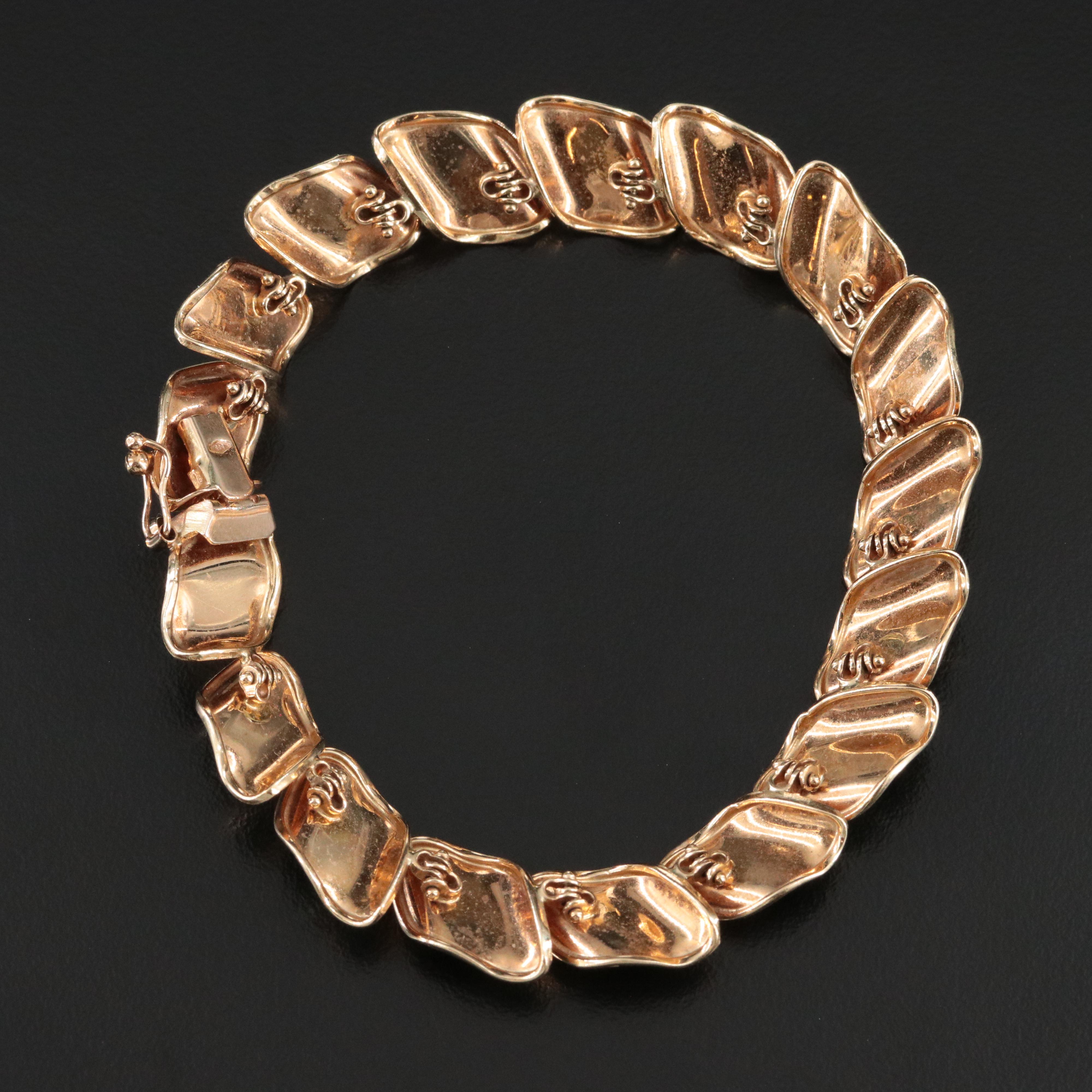 14K Wave Link Bracelet