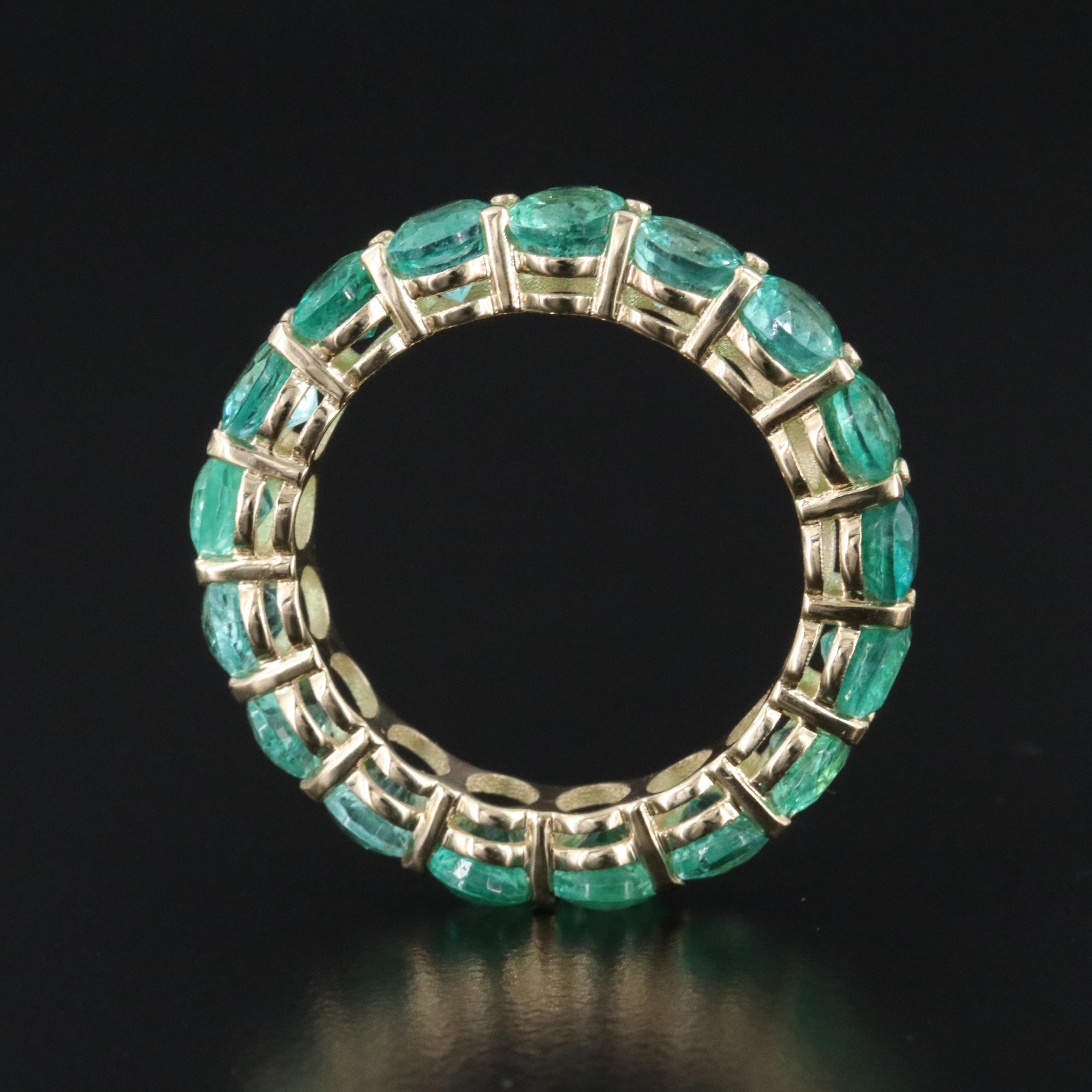 14K 6.32 CTW Emerald Eternity Band with IGI Jewelry Report