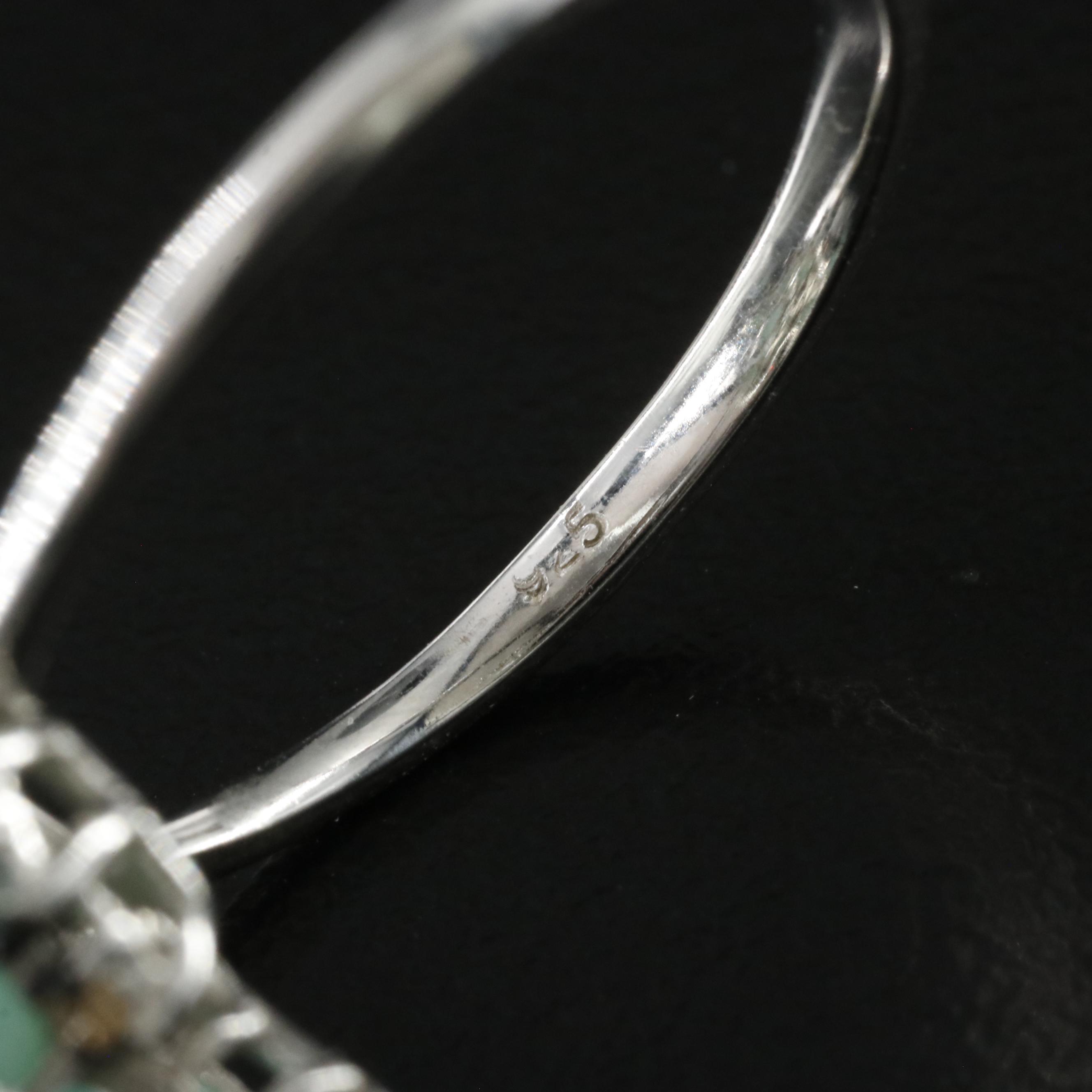 Sterling Emerald and Sapphire Ring