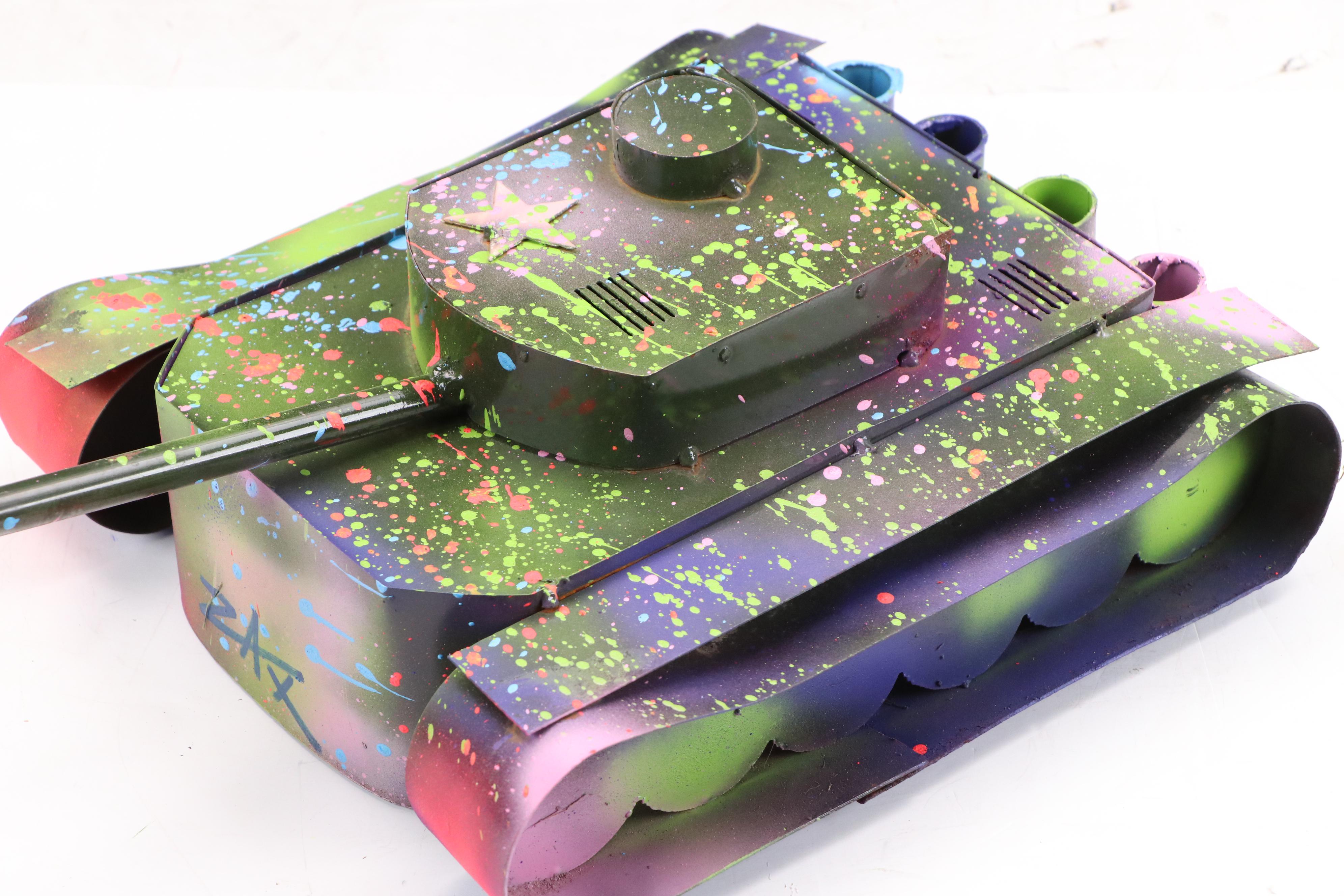 E.M. Zax Spray and Drip-Painted Tank, 2025