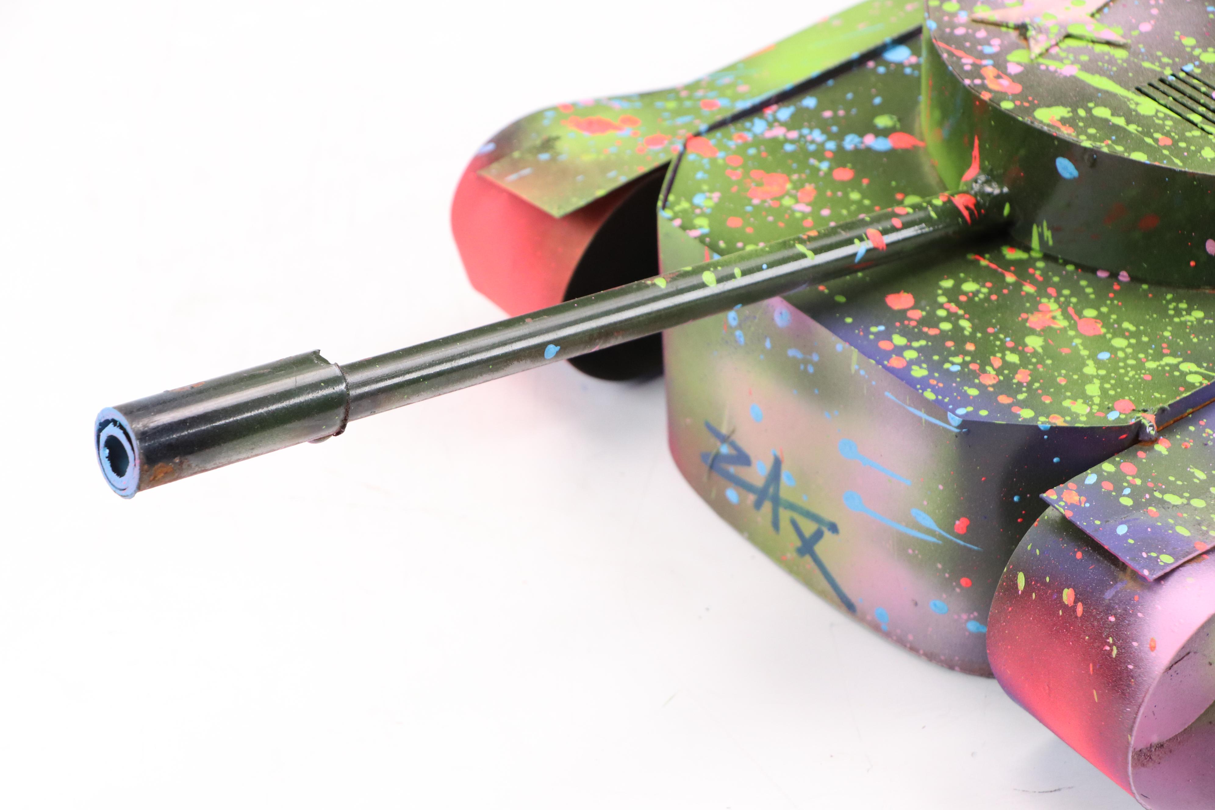 E.M. Zax Spray and Drip-Painted Tank, 2025