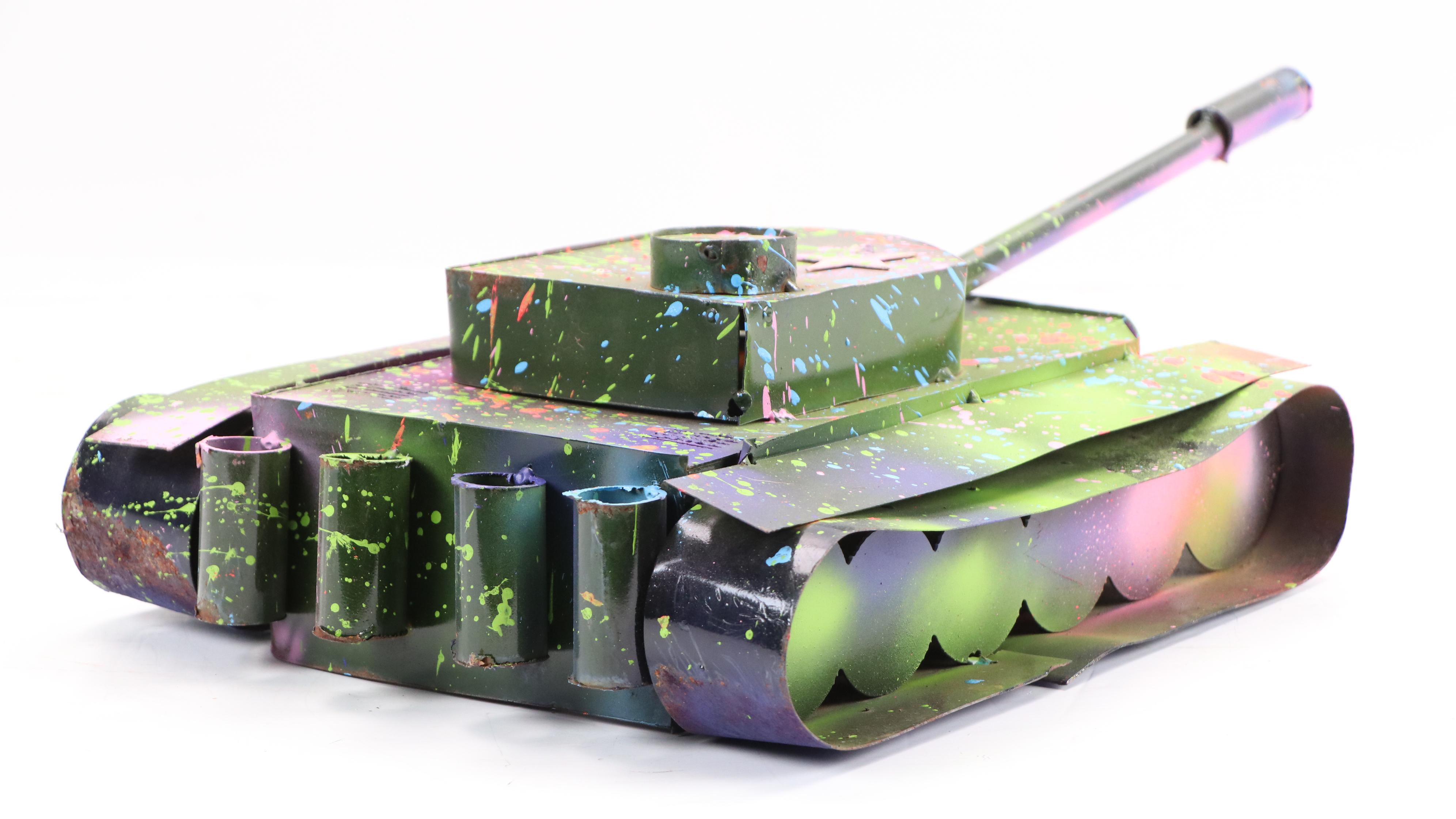 E.M. Zax Spray and Drip-Painted Tank, 2025