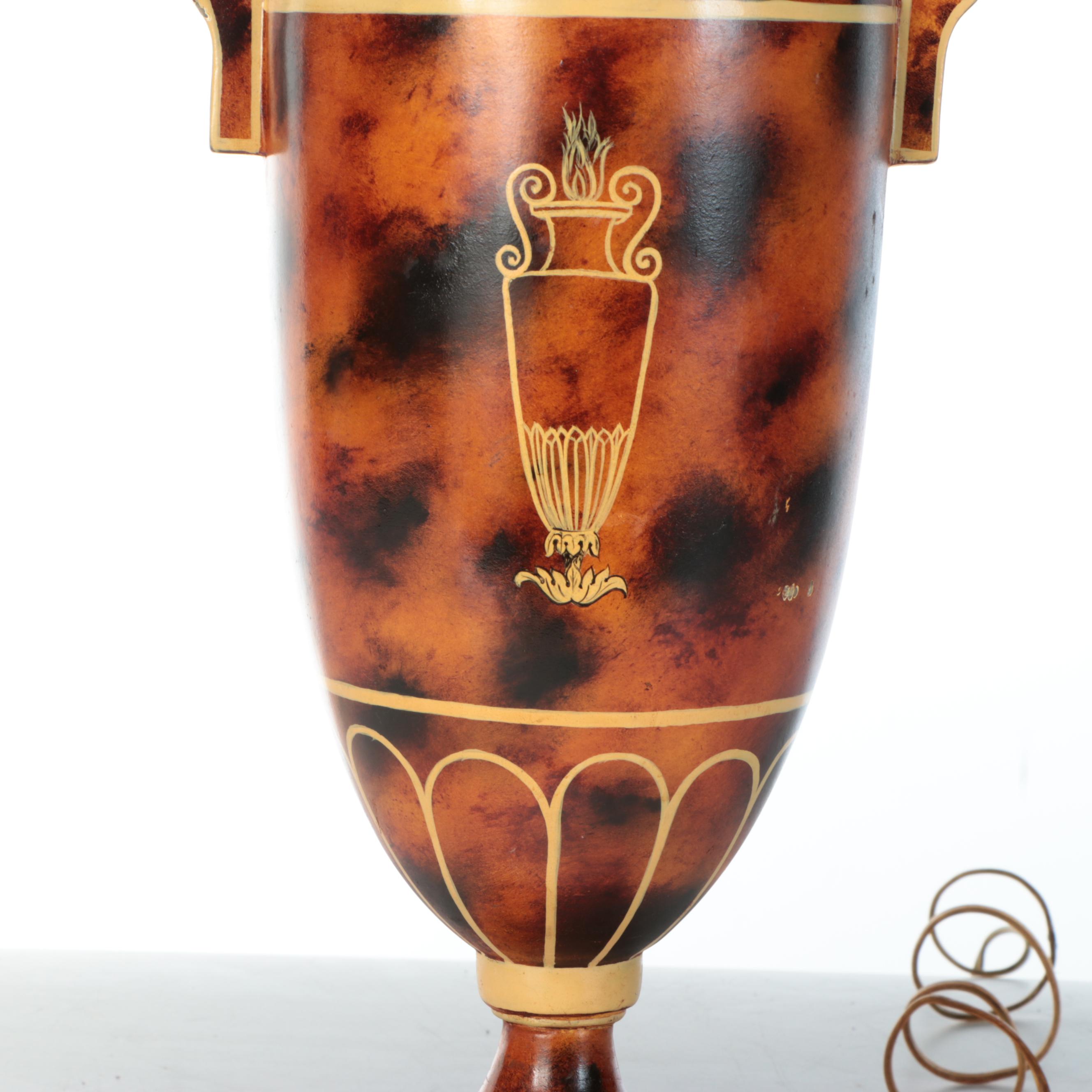 Amphora Resin Table Lamp with Silk Squared Bell Shade