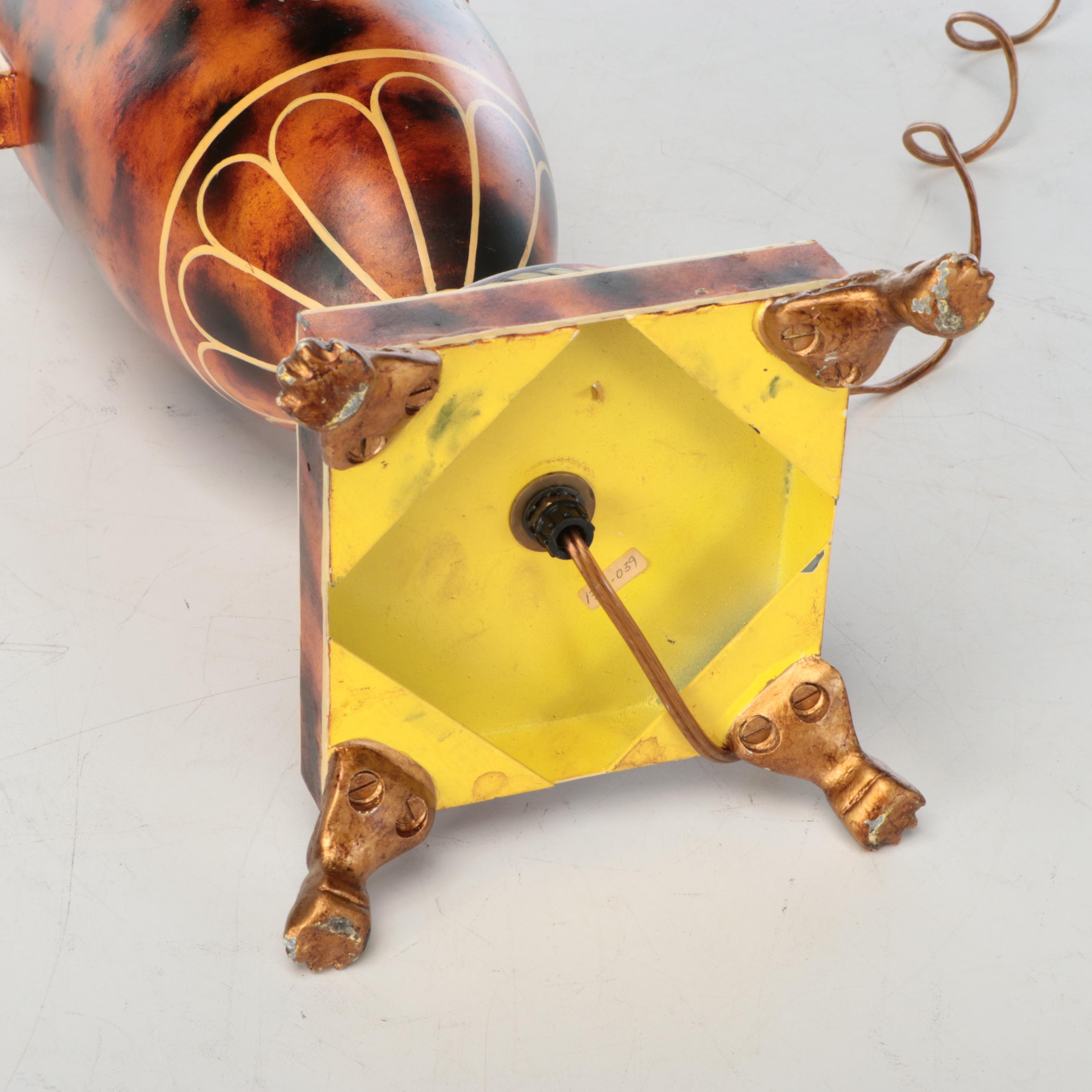 Amphora Resin Table Lamp with Silk Squared Bell Shade