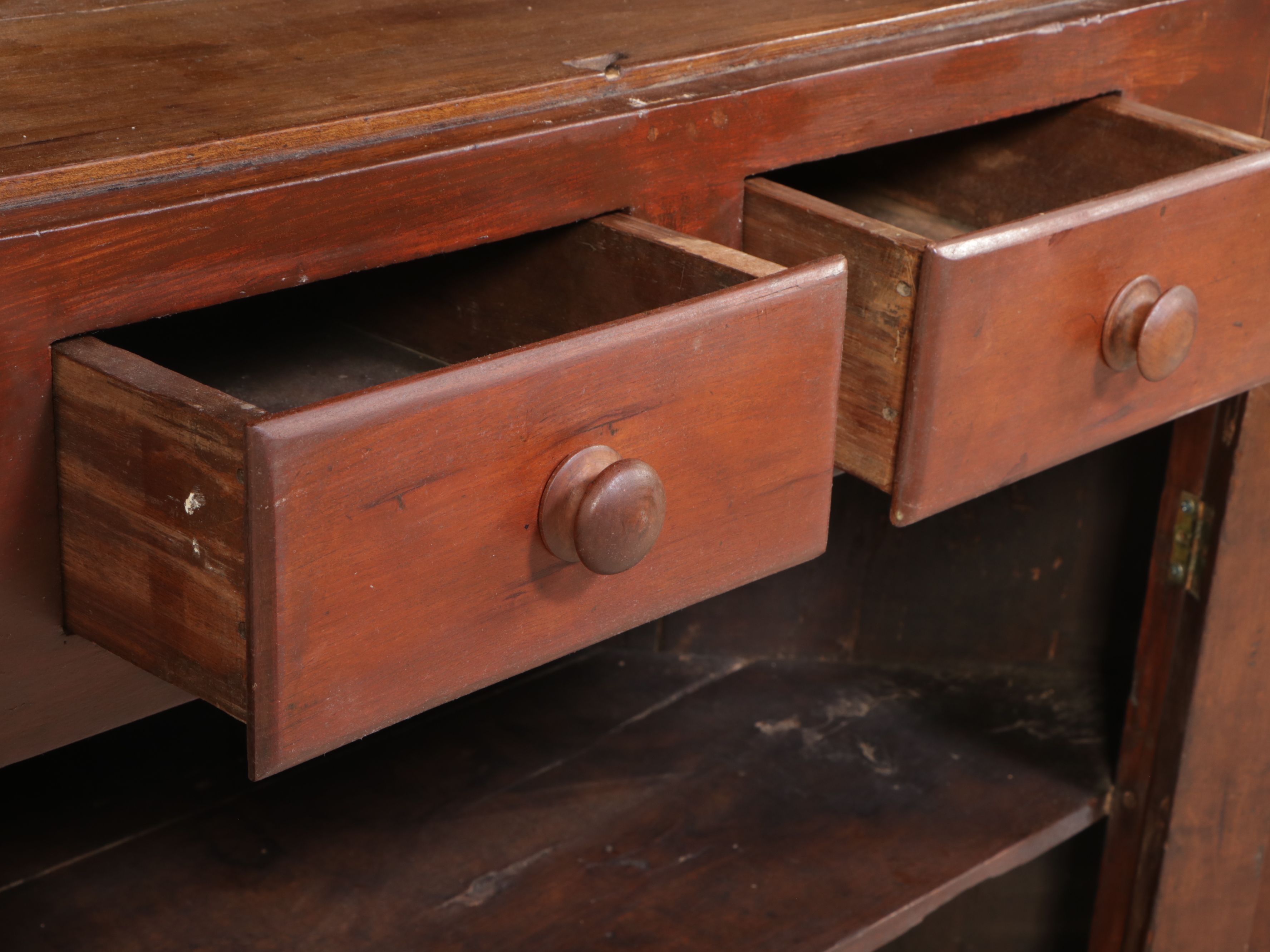 American Primitive Cherry Corner Cabinet, 19th Century