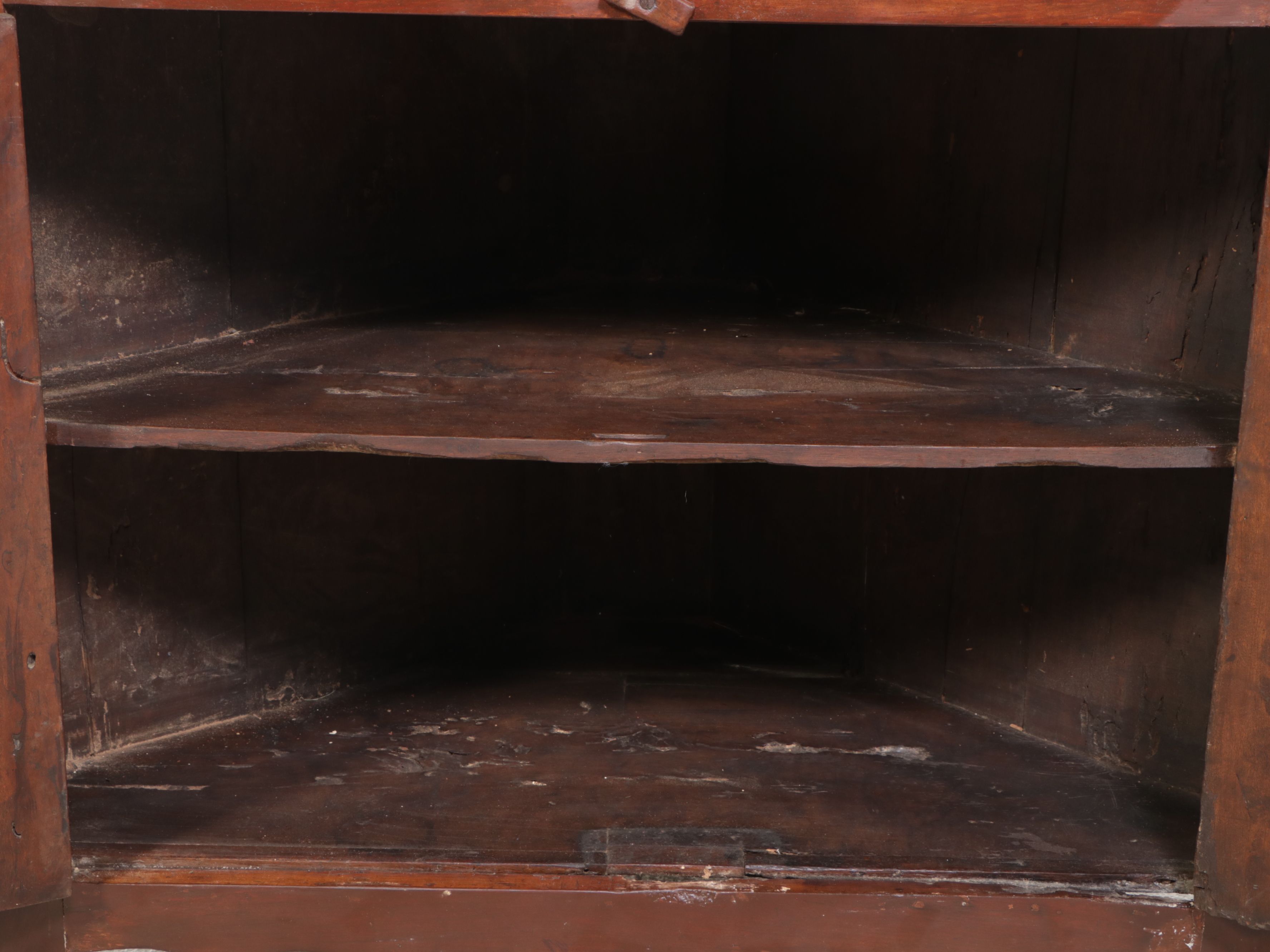 American Primitive Cherry Corner Cabinet, 19th Century