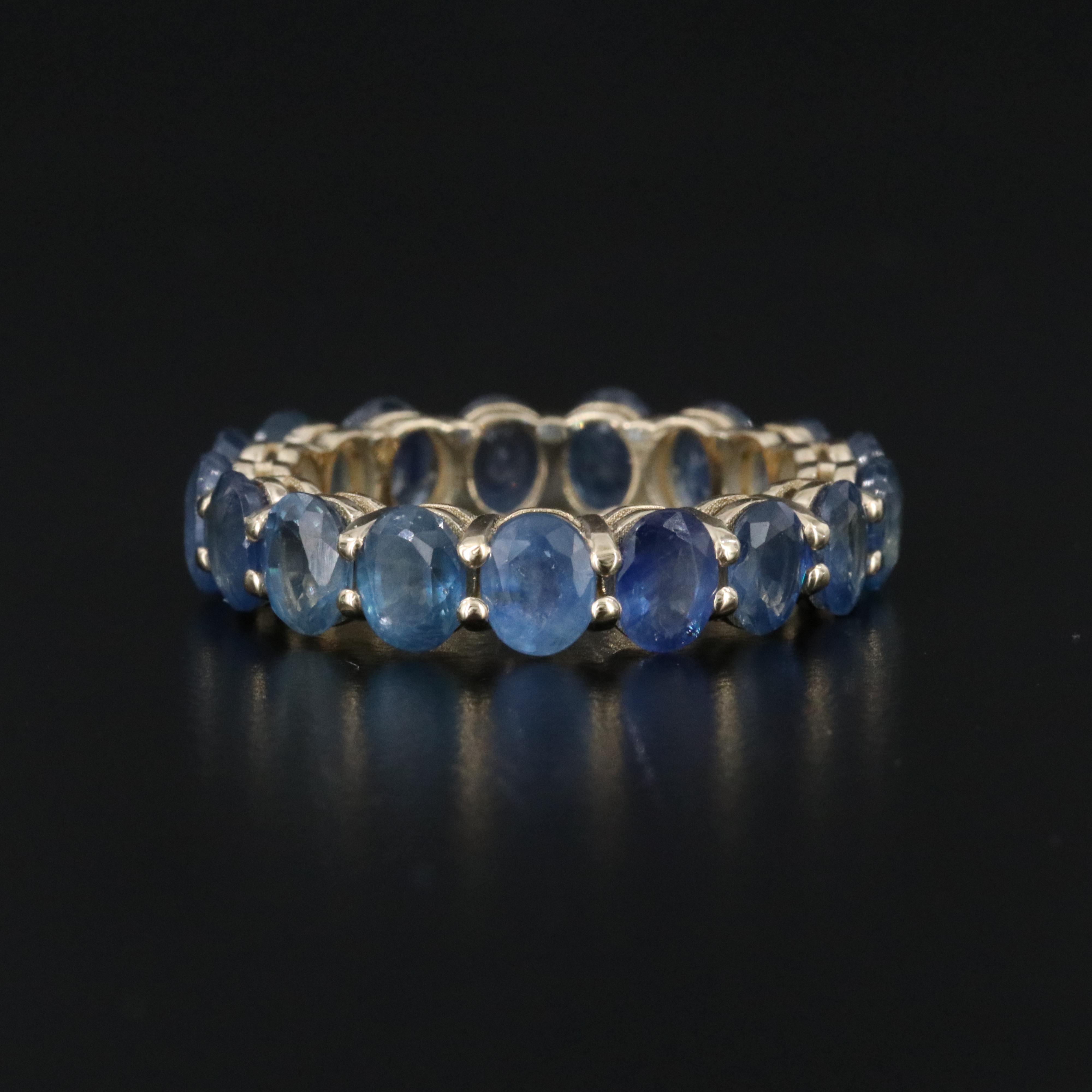 14K 7.46 CTW Sapphire Eternity Band with IGI Jewelry Report