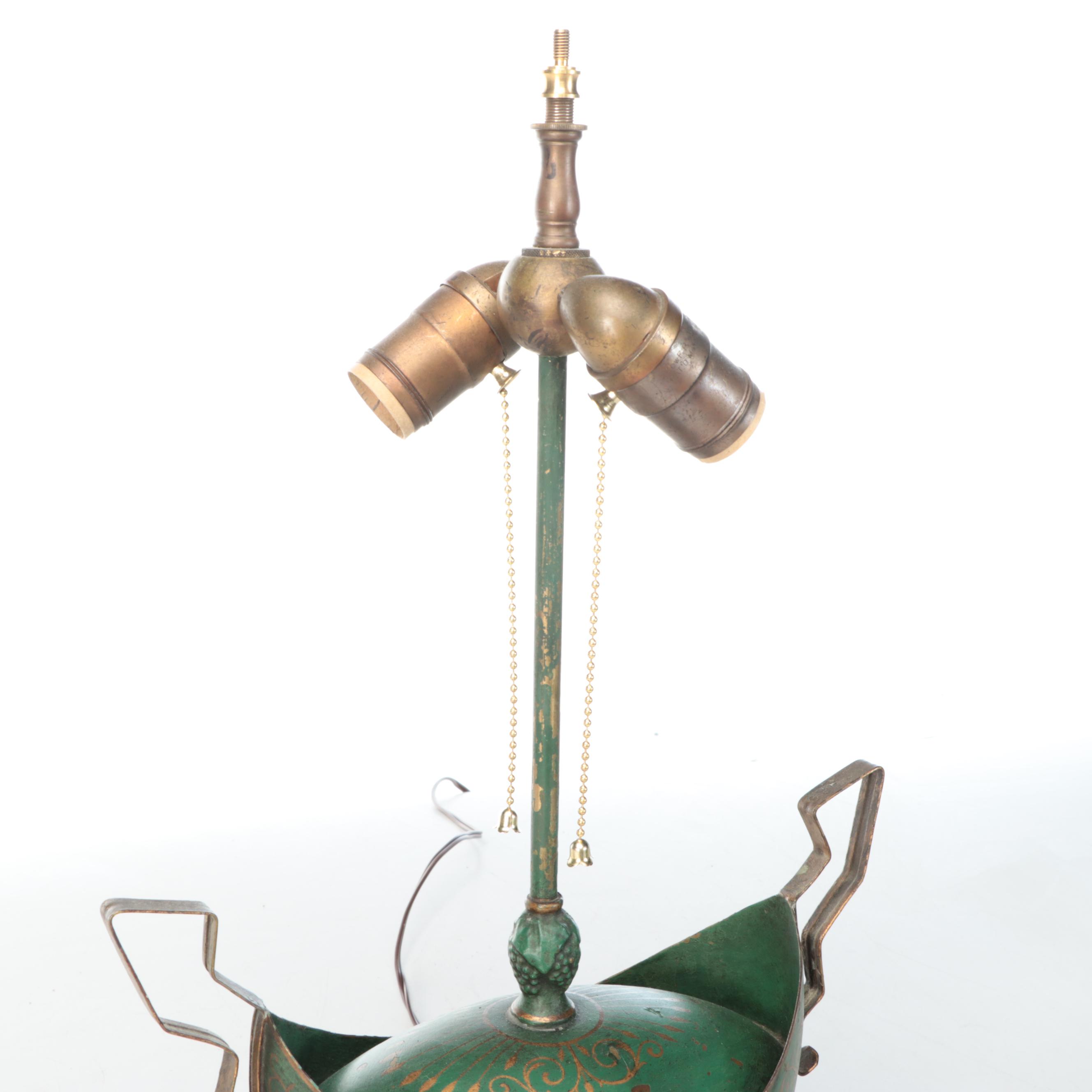 French Empire Style Metal Table Lamp